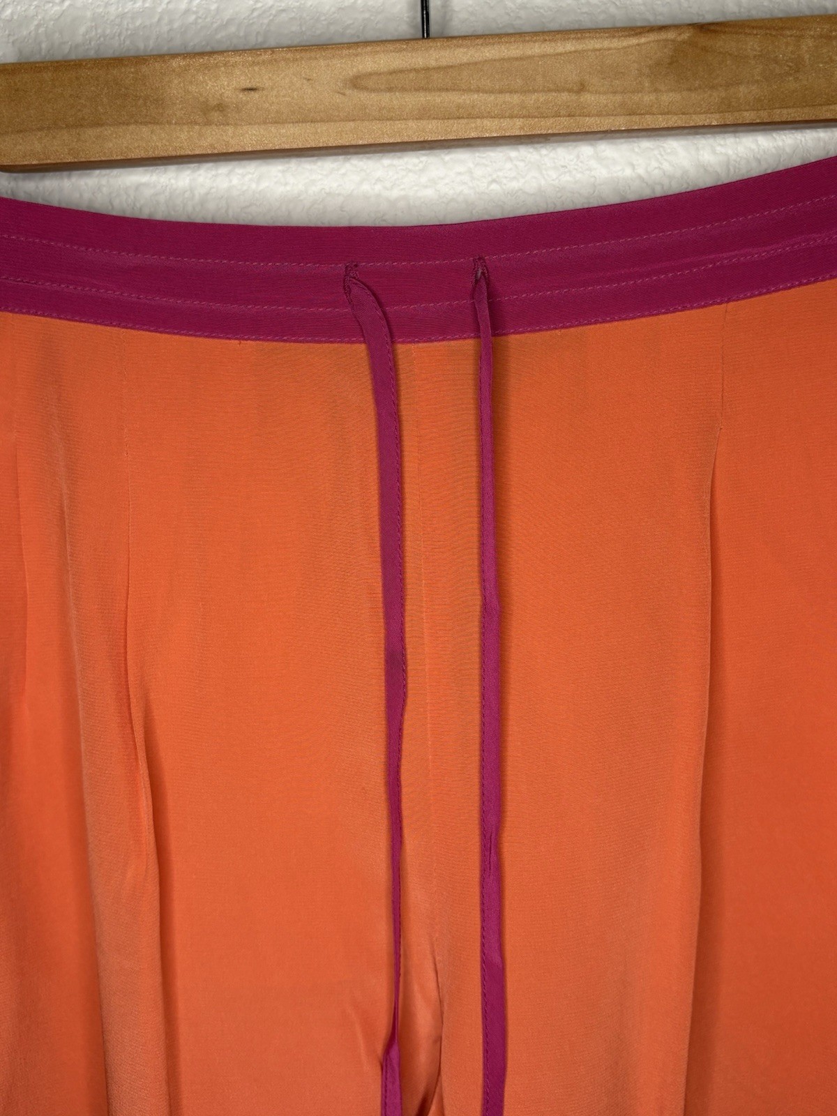 100% Silk Twelfth Street By Cynthia Vincent Orange & Pink Pants Size S