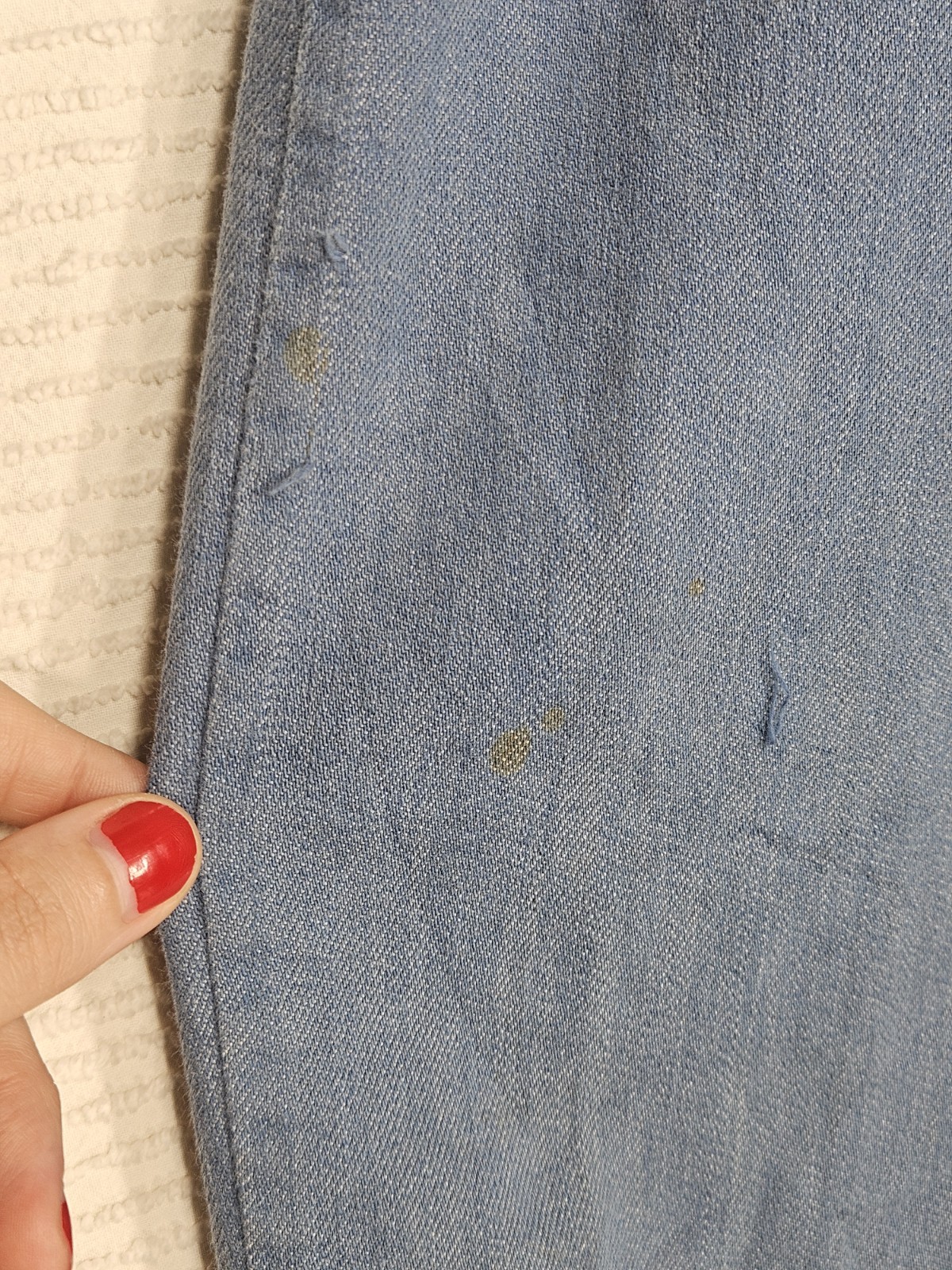 Vintage 1960s Side Zip Jeans Denim Pedal Pusher 25w Metal Zip No Pockets Worn