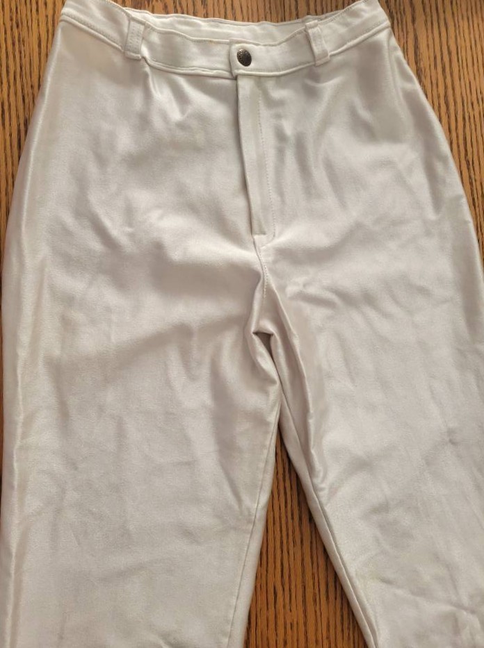 Vintage 1980s Glam Rock Shiny WHITE SPANDEX PANTS Unisex M Hair Metal Disco Punk