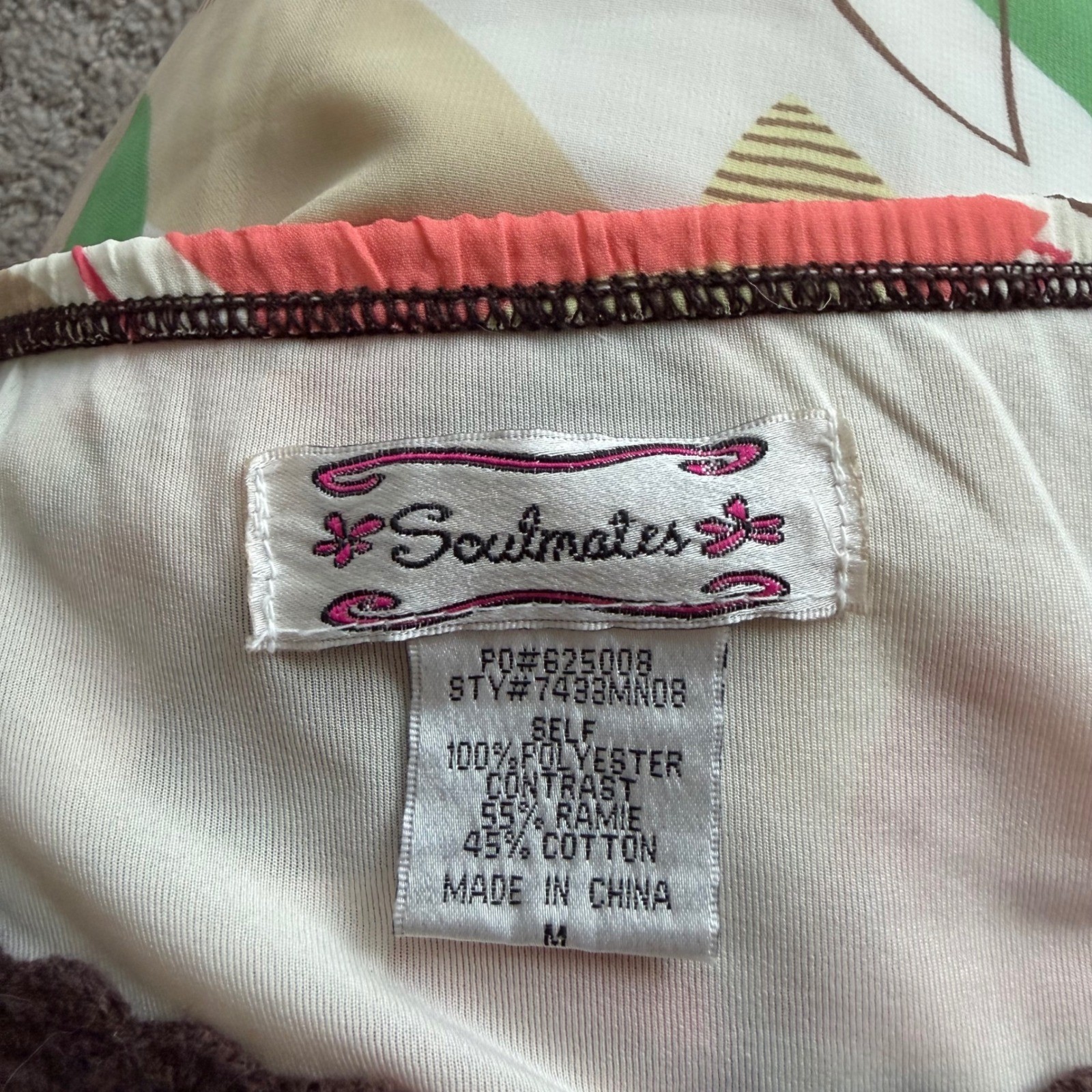 Vintage Y2K Soulmates Print Crochet Top Size Medium