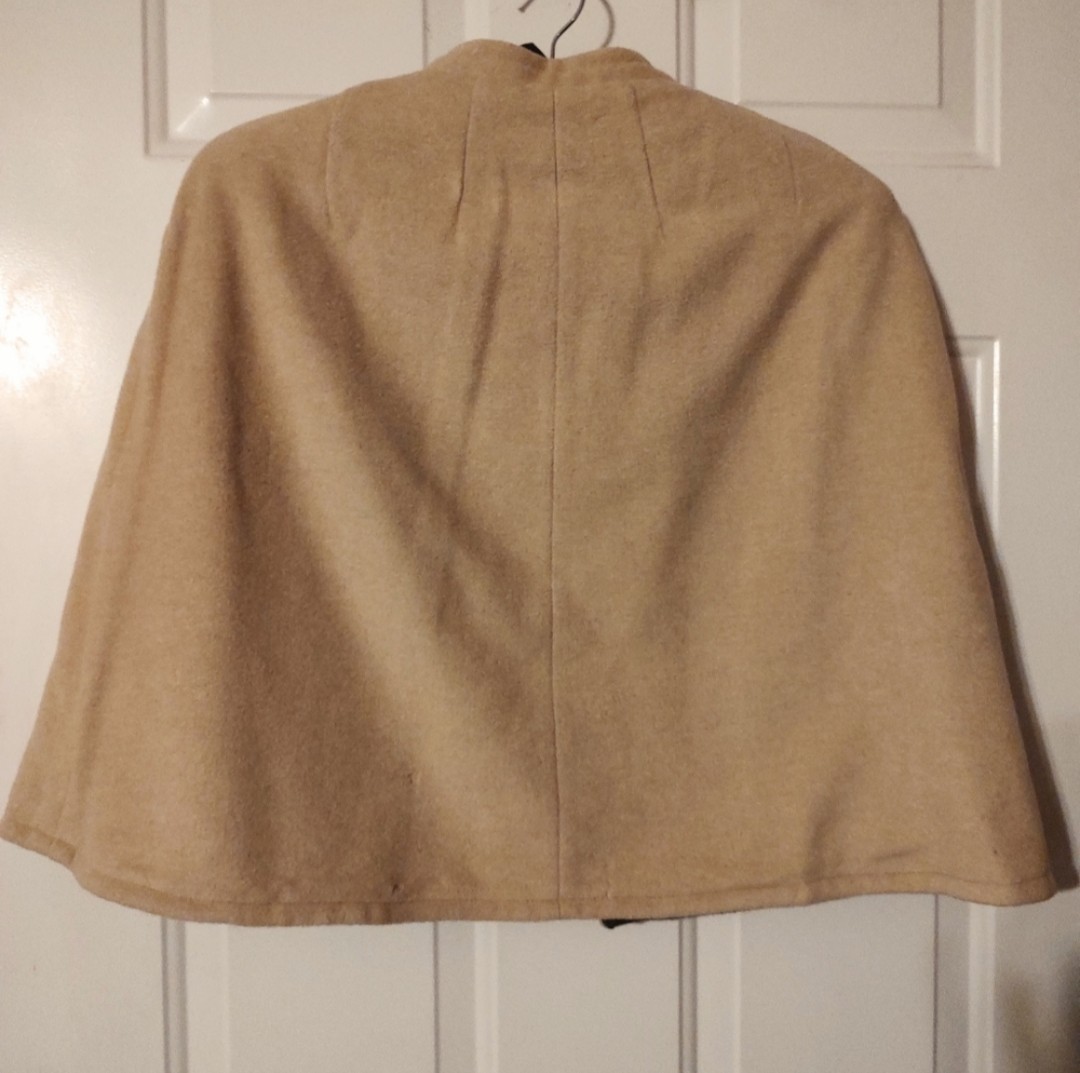 🩶🐑🤎 Stunning RARE Antique Vintage Reversible Wool Cape Shawl Wrap Stole Frock