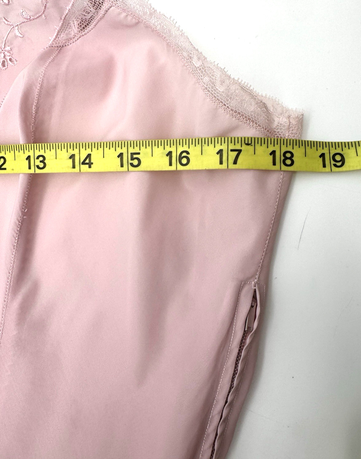 VTG BARBIZON Full Slip Dress Endear Tafredda, Crystal Pleats, Pink Sz M/L Grunge