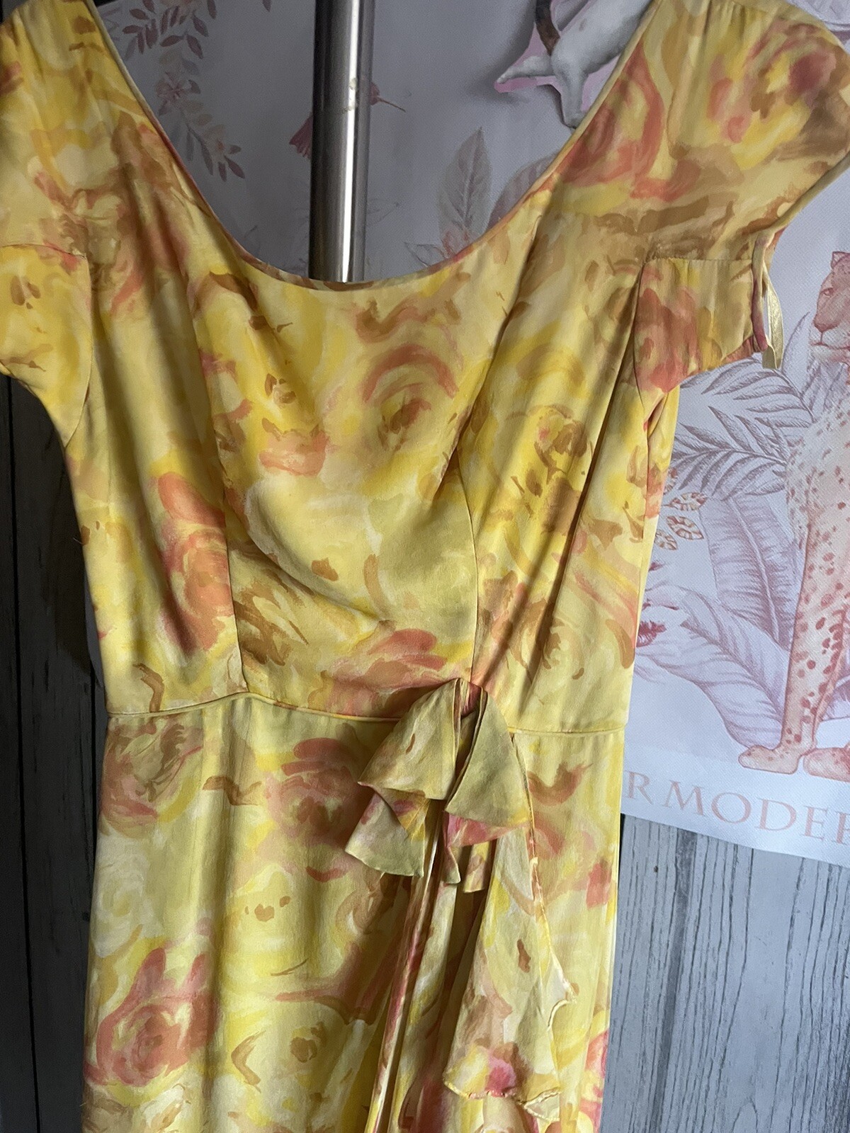 Vintage floral print silk dress in 2