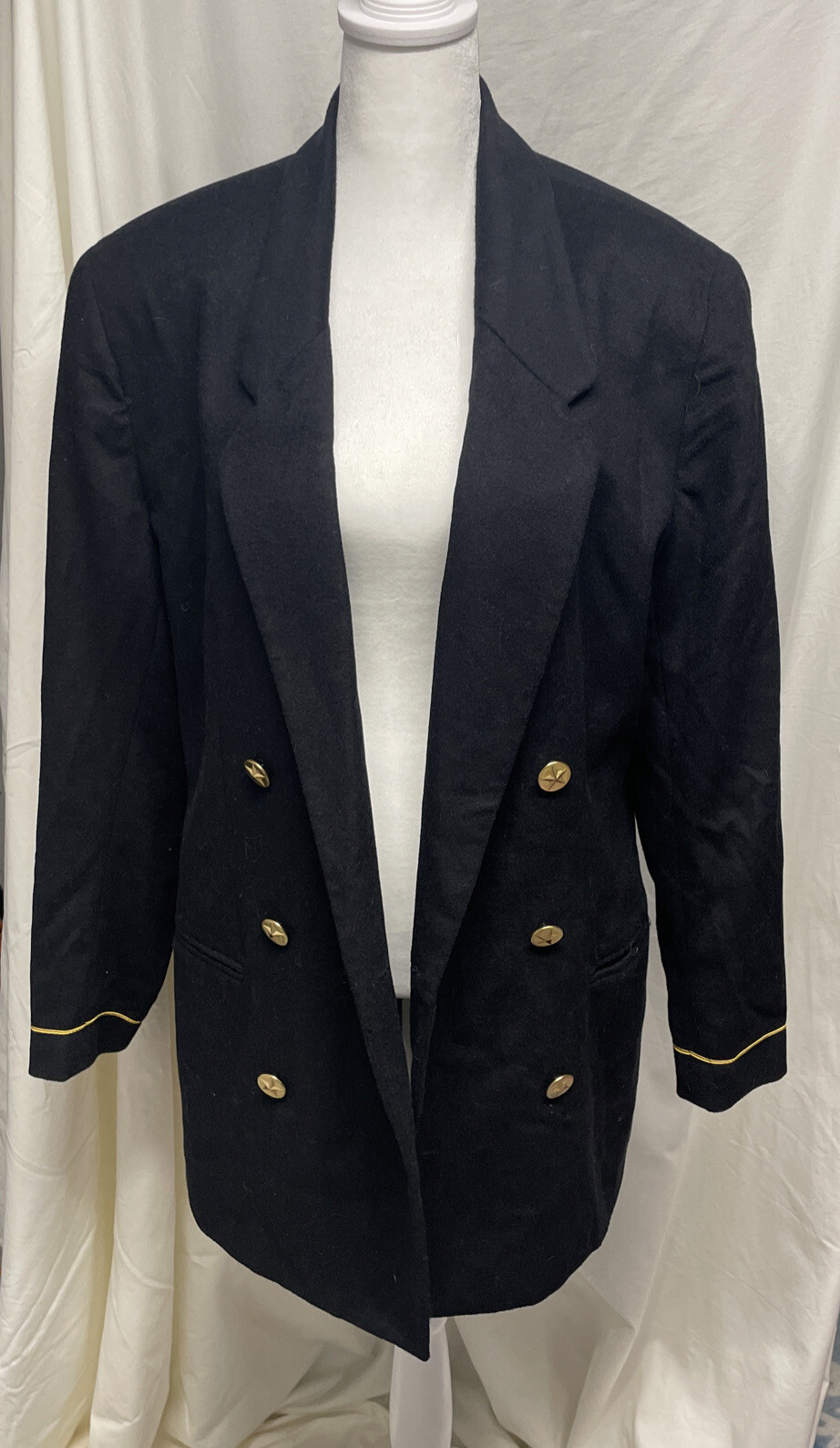 Vintage Dianne B military style double breasted blazer wool/cashmere Sz 10