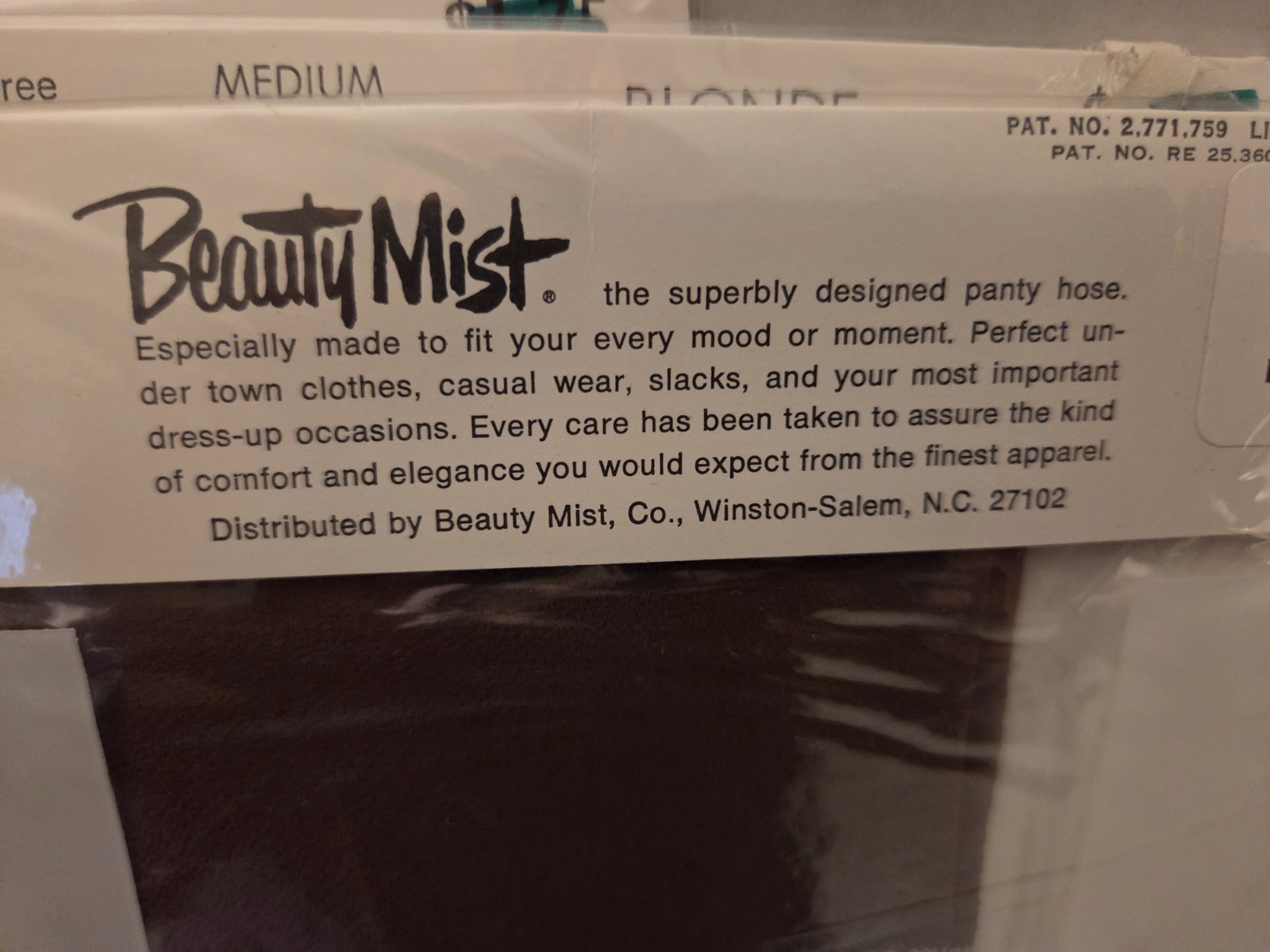 Vintage Beauty Mist Carefree Nude Heel Blonde Pantyhose MED 5’3″-5’6″ LOT OF 3