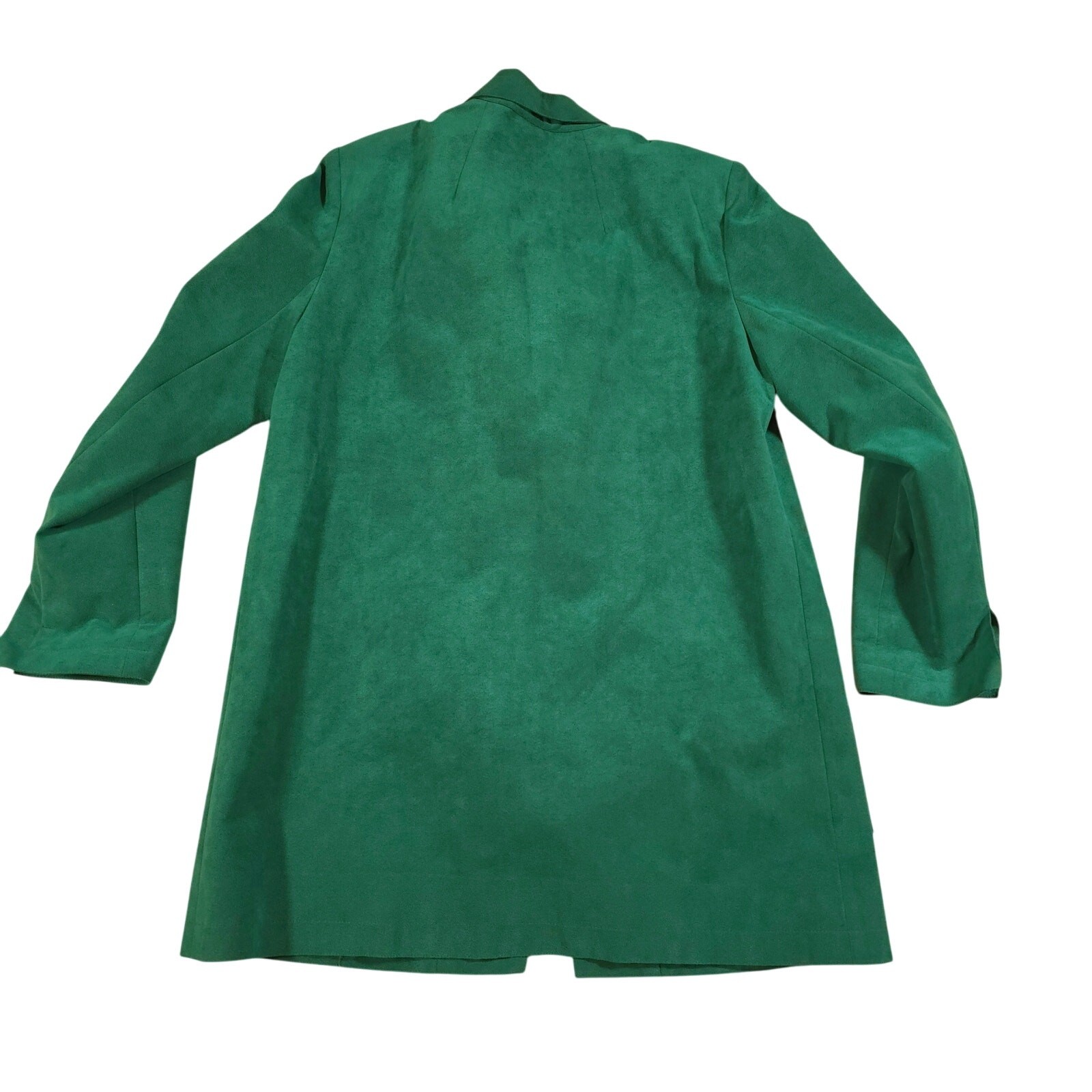 Vintage Ultra Suede Green Blazer Women Size 10 2 Button Long Preppy Holiday