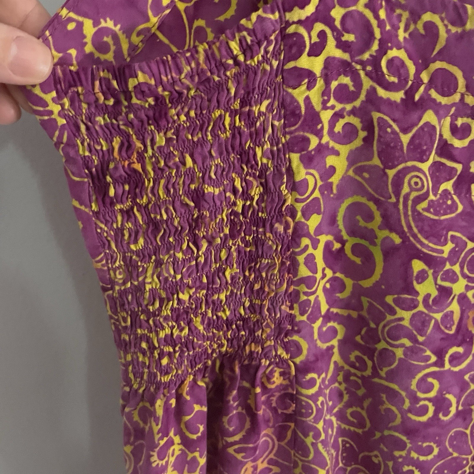 Vintage Womens Endeavour Dress XXL Fuchsia And Yellow Floral Pattern Sun Dress