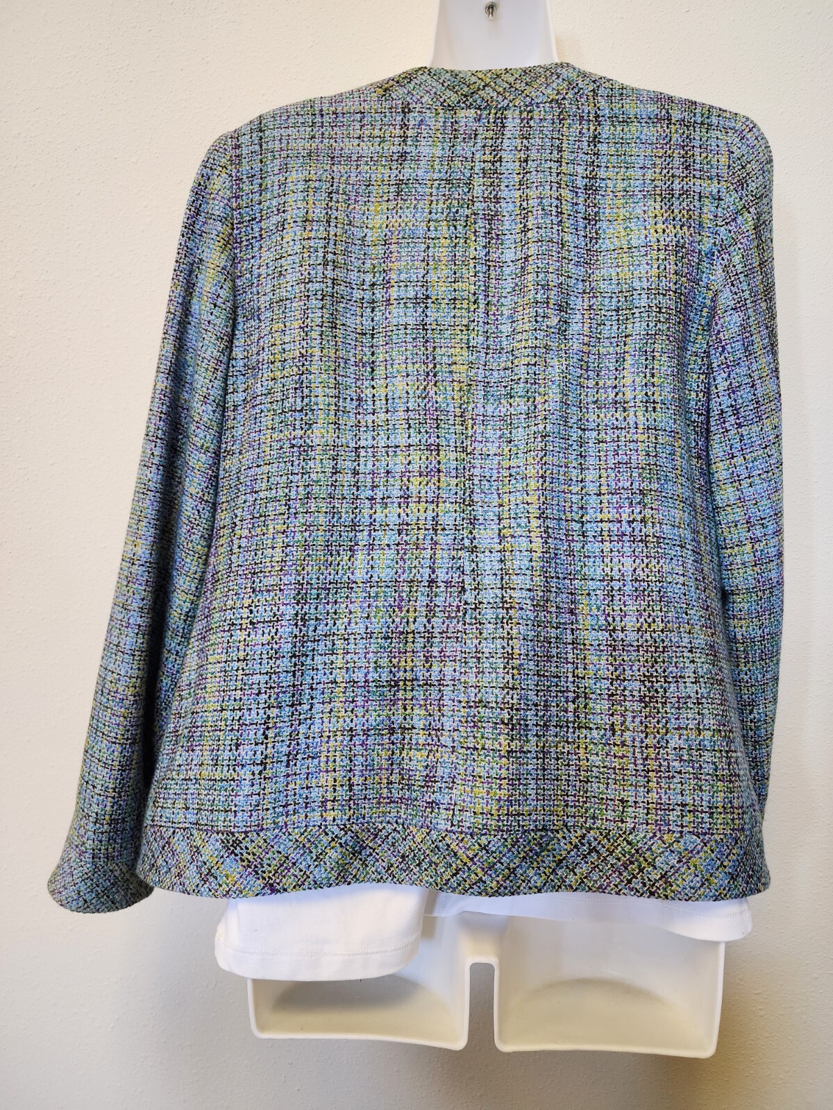 The TOG Shop Women 6 Tweed Multicolor Knit Pockets Mock Collar Office NWOT