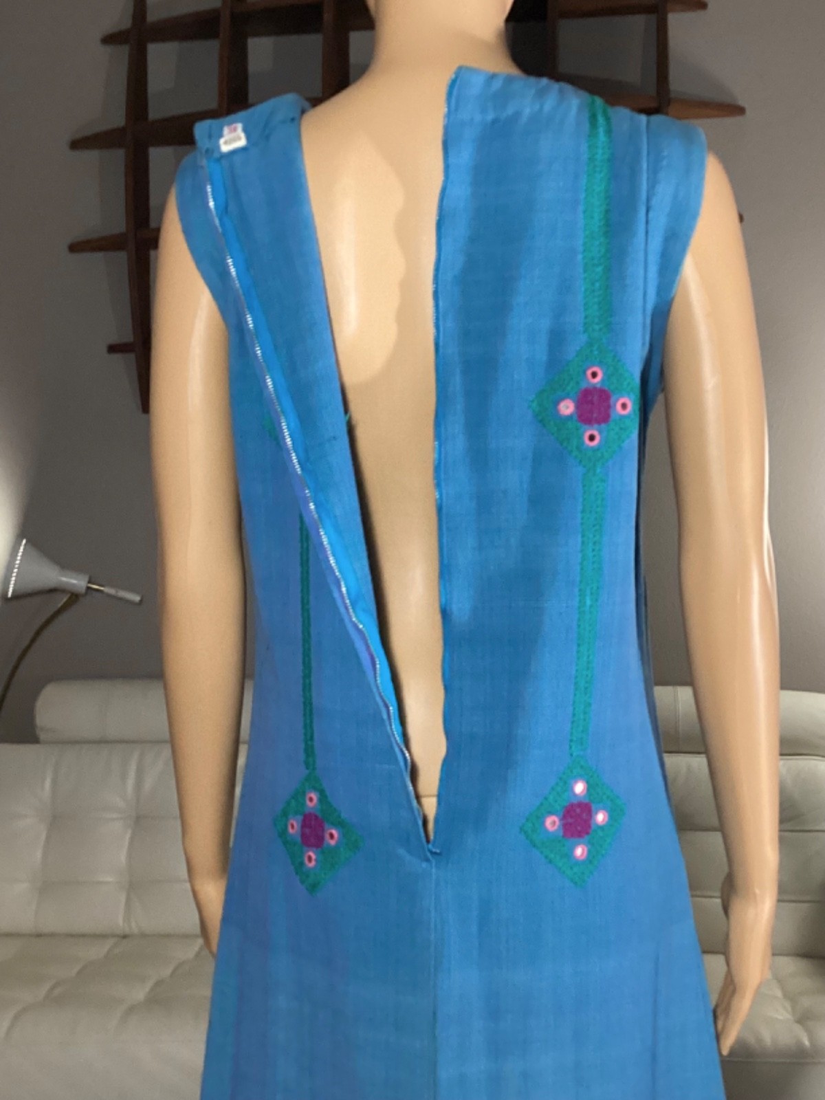 Vintage 60’s 70’s Pakistani Cotton Embroidered Maxi India Dress Hippie Boho