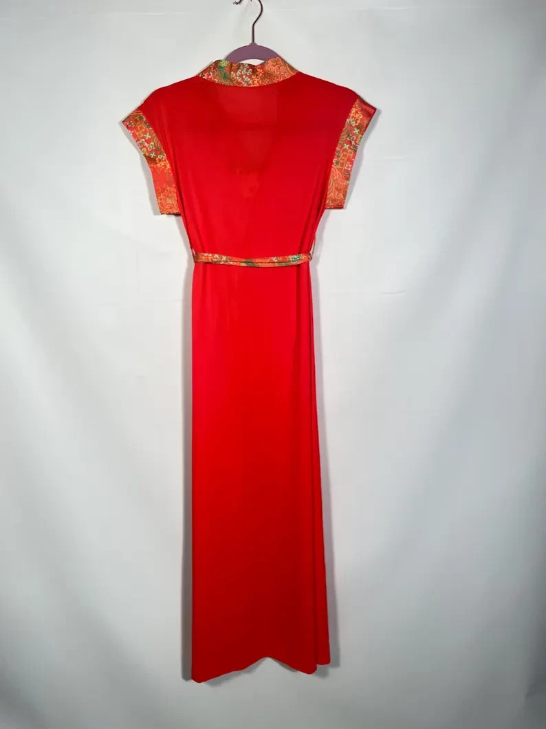Vintage 1970s Asian Inspired Loungewear Dress Size S