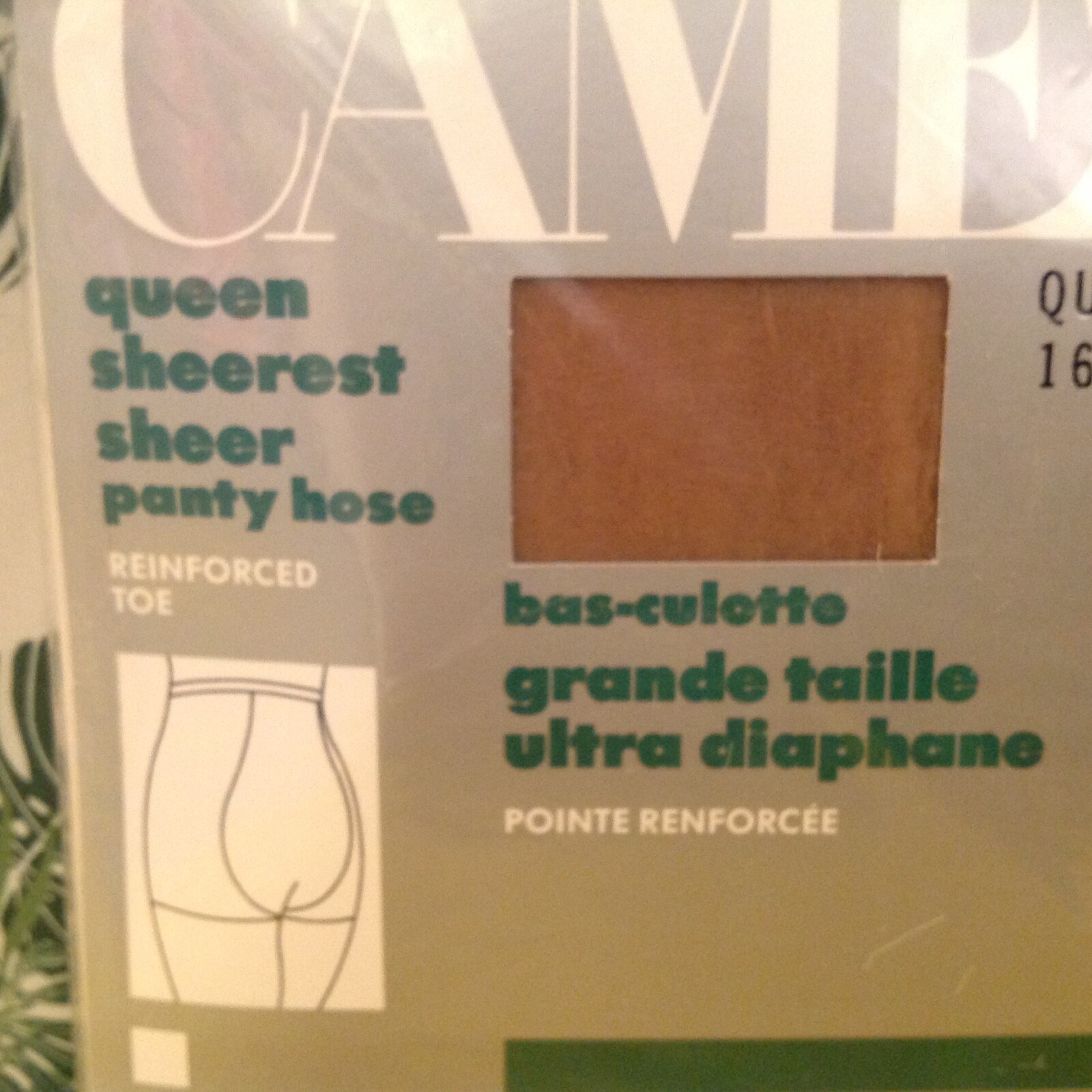 Vintage Pantyhose Cameo Sheerest Color Beige Queen Size 165-225 BCAQ02