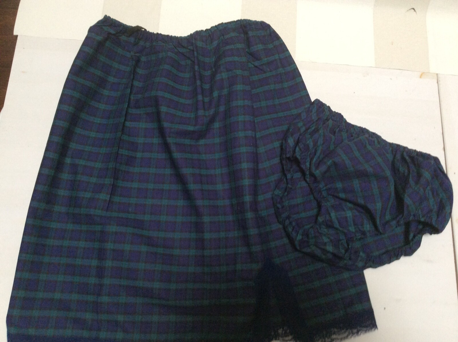 Vintage 60s Tartan Lingerie Set Made in Holland. Underskirt and Brief. Size M-L.