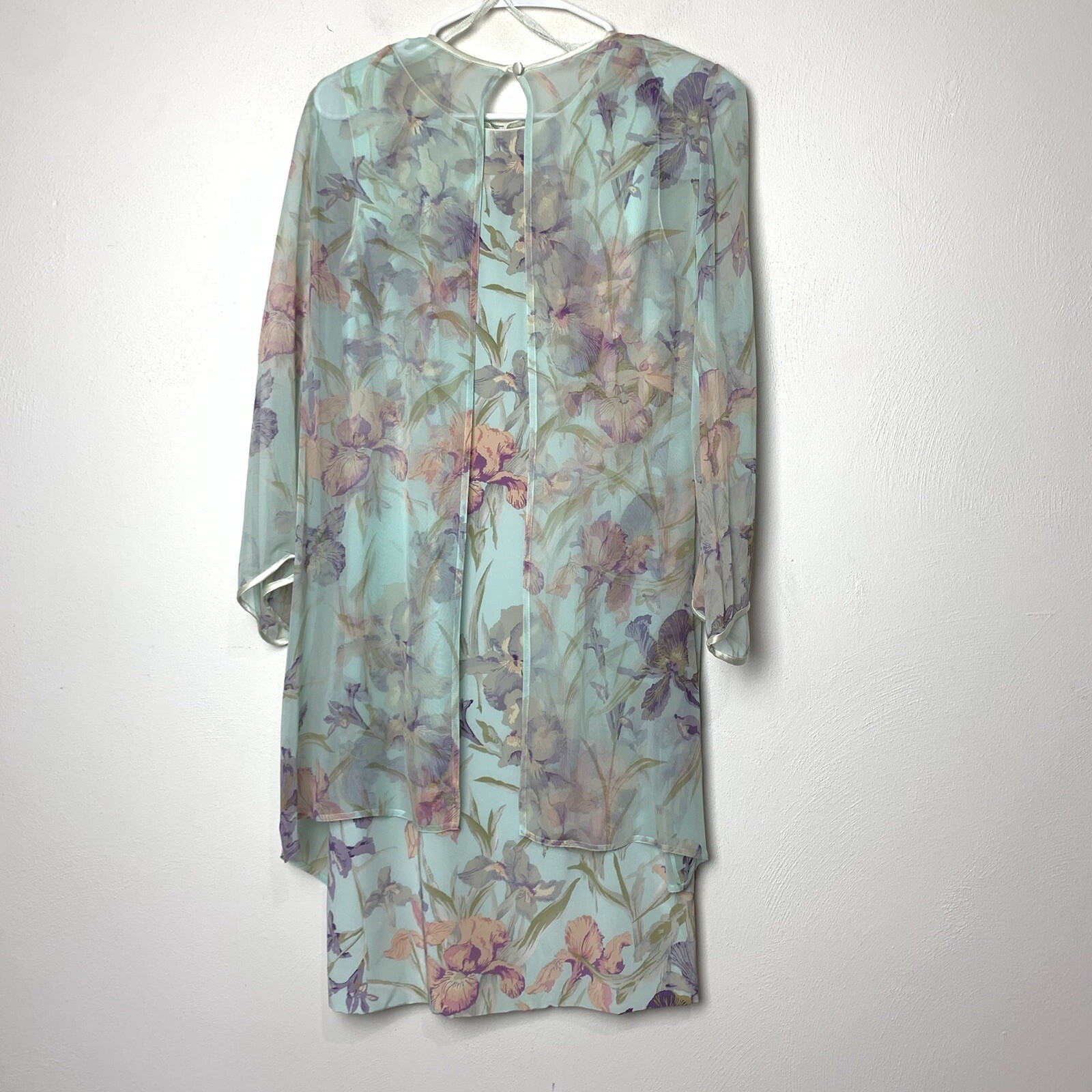 Vintage Constance Saunders dress size 4 Two Piece Set sheath and sheer jacket