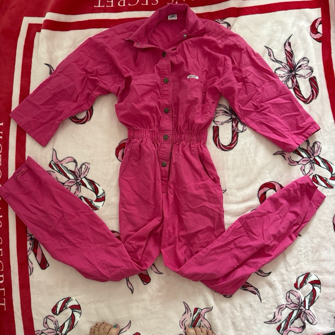 Vintage 80s 90s Ideas hot pink jumpsuit S