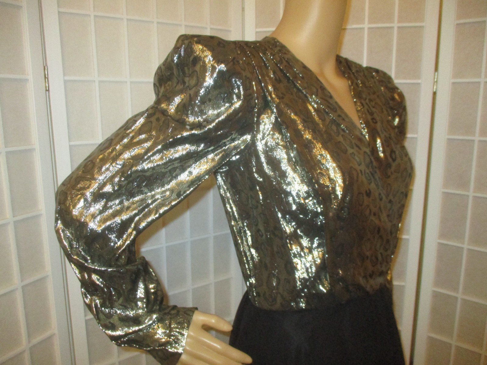 Cachet by Bari Protas vintage metallic/chiffon party dress