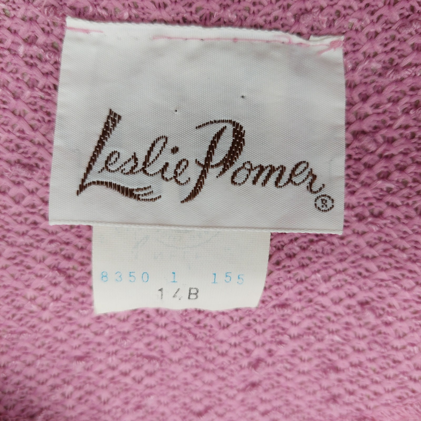 Leslie Pomer Pink Sleeveless Dress With Jacket Size 14 B 1960 Belted READ