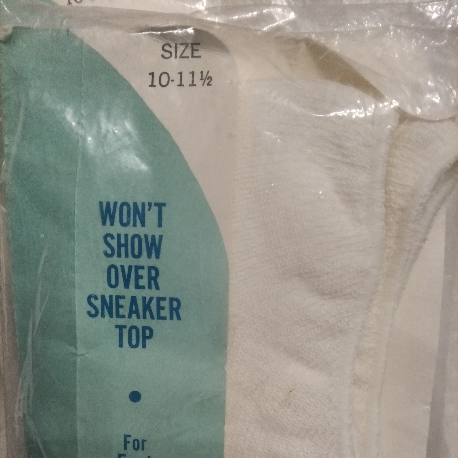 Vintage Thrifty Miss White Sneaker Socks Low Cut No-Show Cotton/Nylon Size 10-11