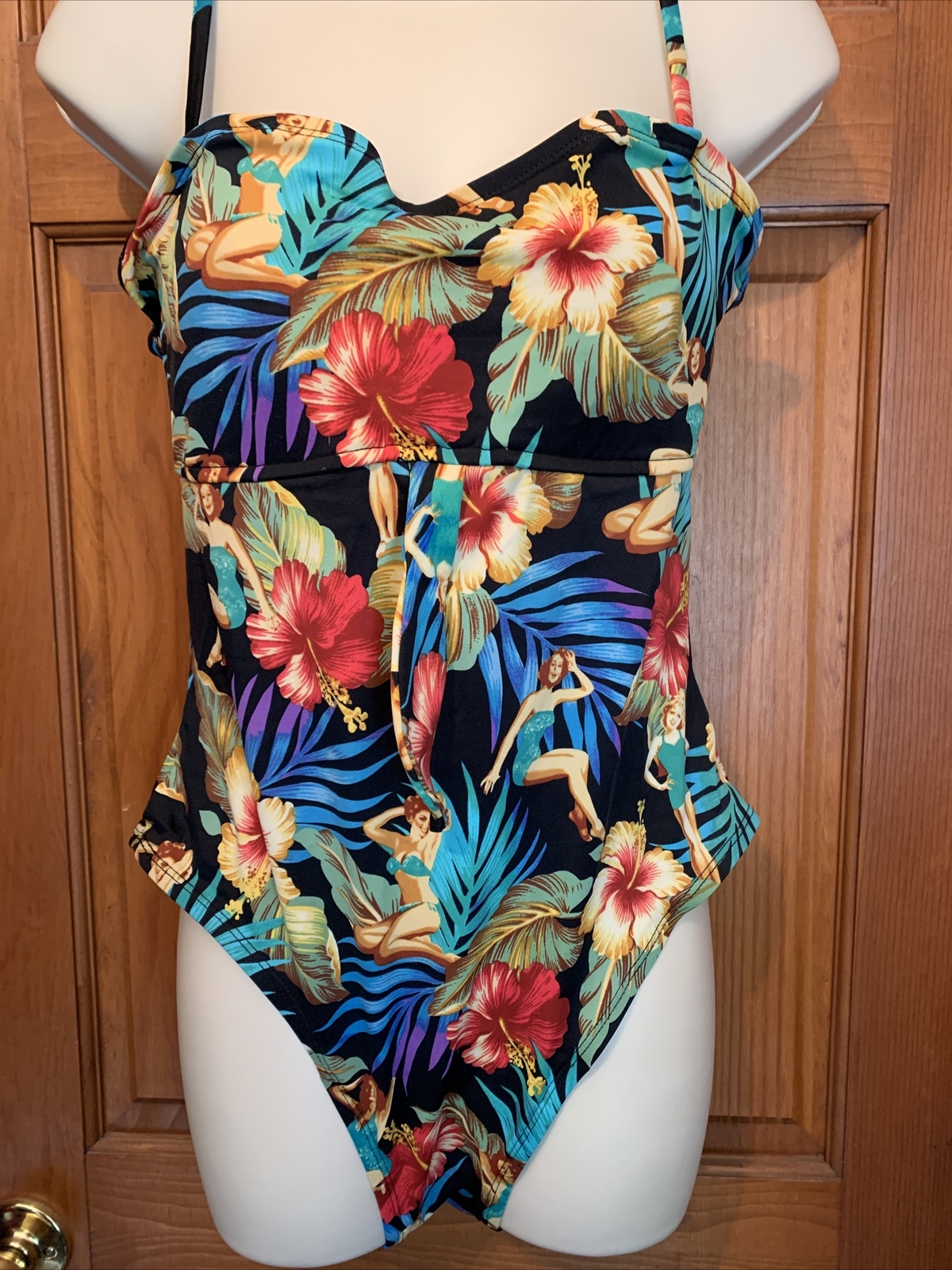 Vintage 90s Y2k Kathy Ireland Hawaii One Piece Swimsuit Size 14