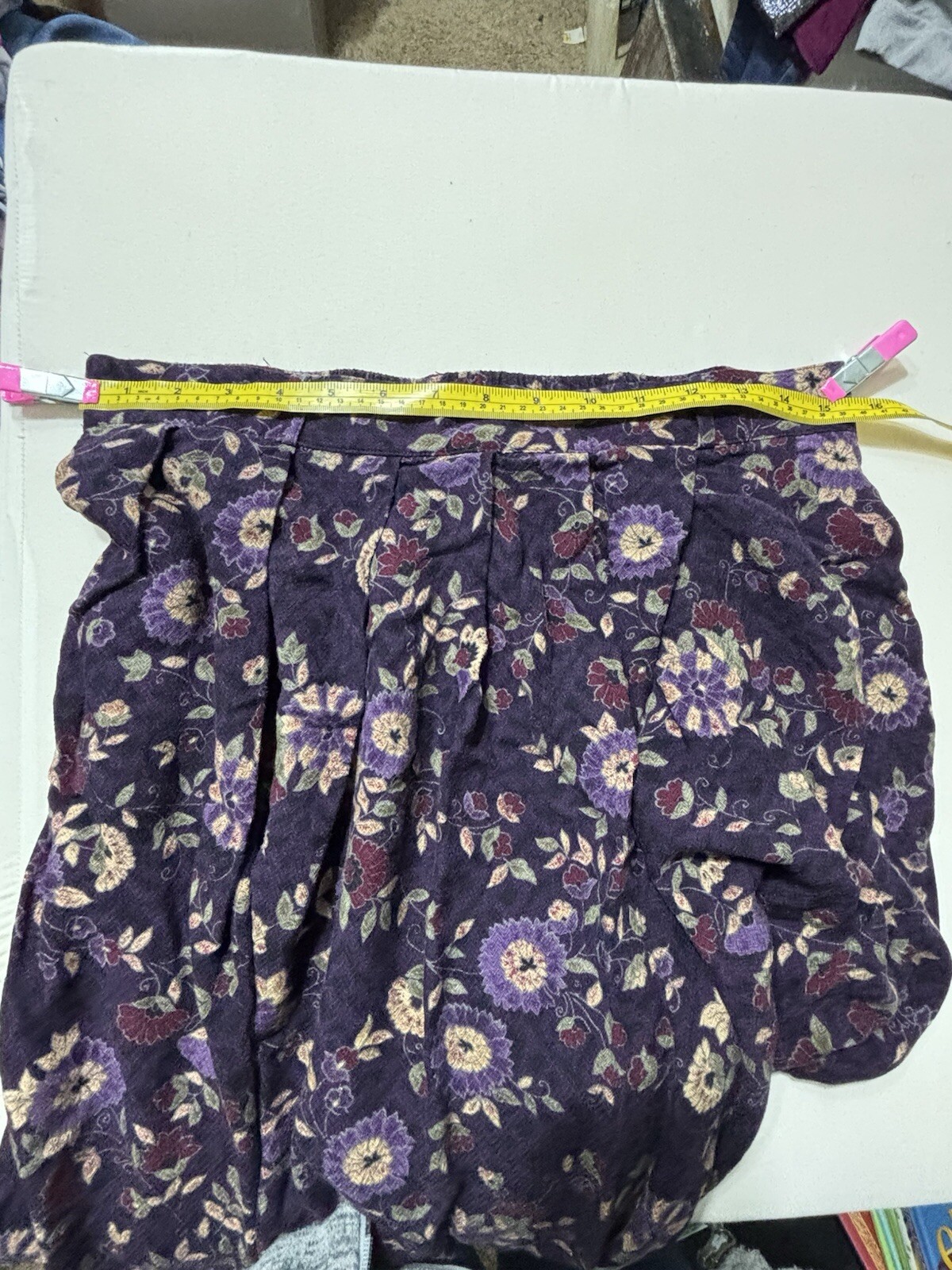 Y2K Boho Cottagecore Purple Flowers Rayon maxi Sag Harbor Skirt Women’s L