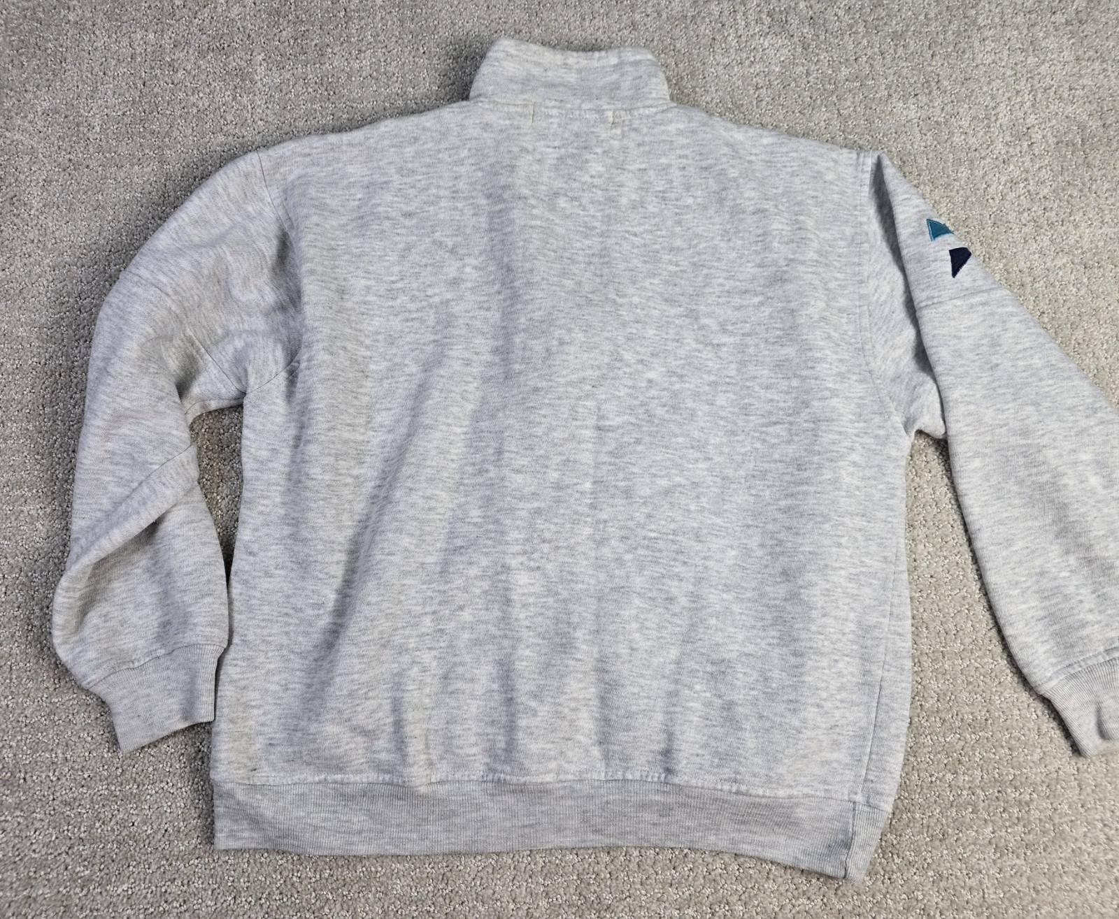 Vintage Chinawear Morsly M Gray Aztec Geometric Retro Zip Sweatshirt READ SPOTS