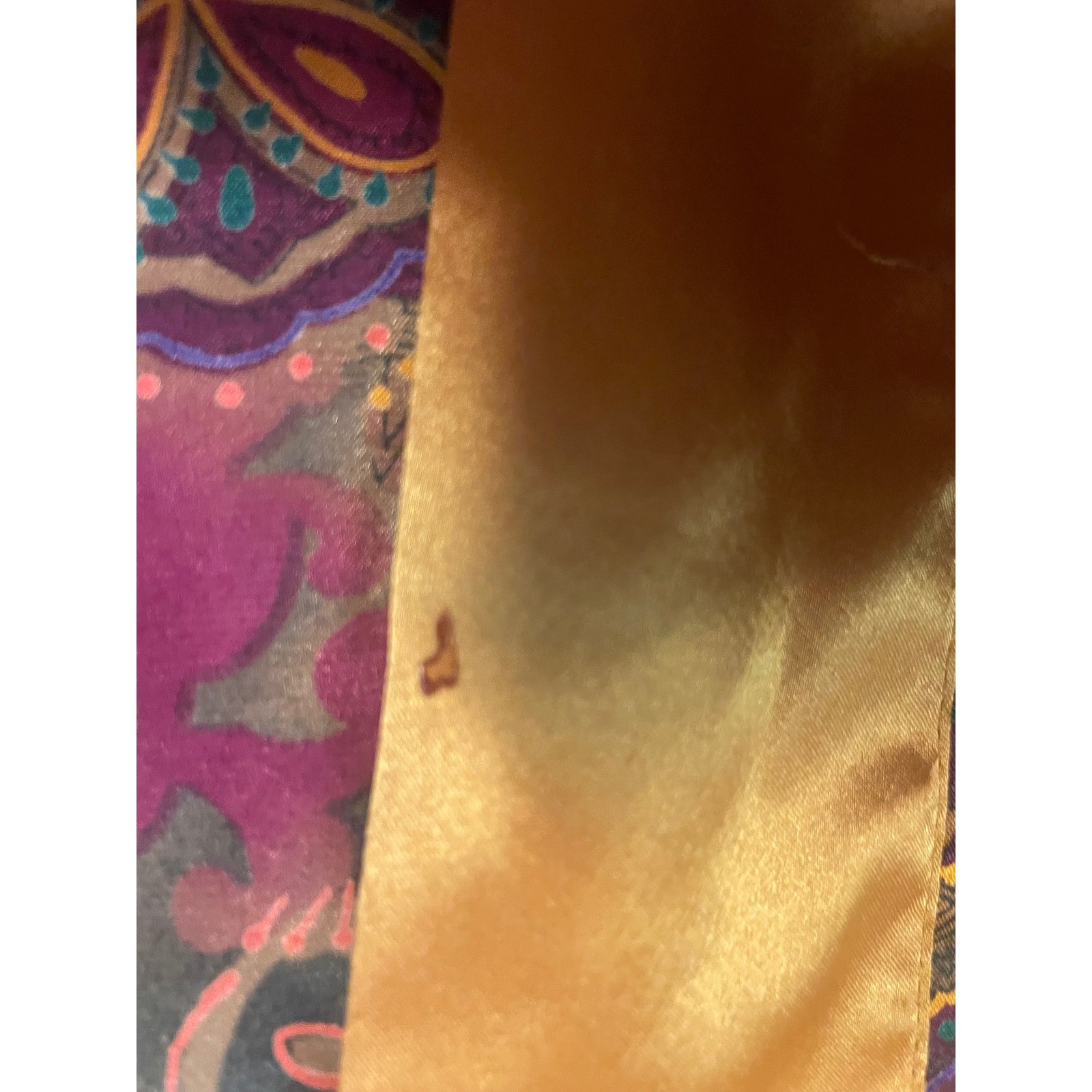 Vintage Victorias Secret Gold Label Paisley Satin Robe Burgundy Gold M L sexy