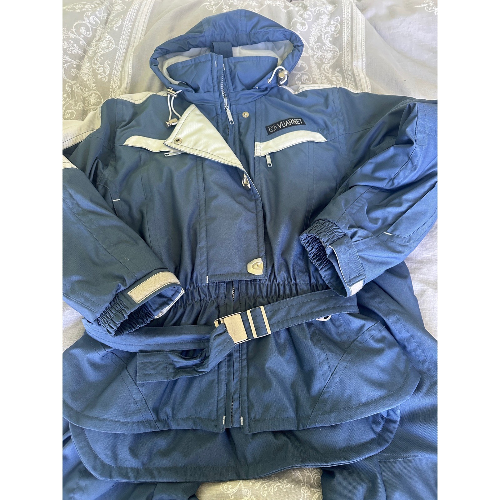 Vtg Vuarnet Ski Suit Womens 10 2pc Jacket Pants Retro 90sInsulated Hooded
