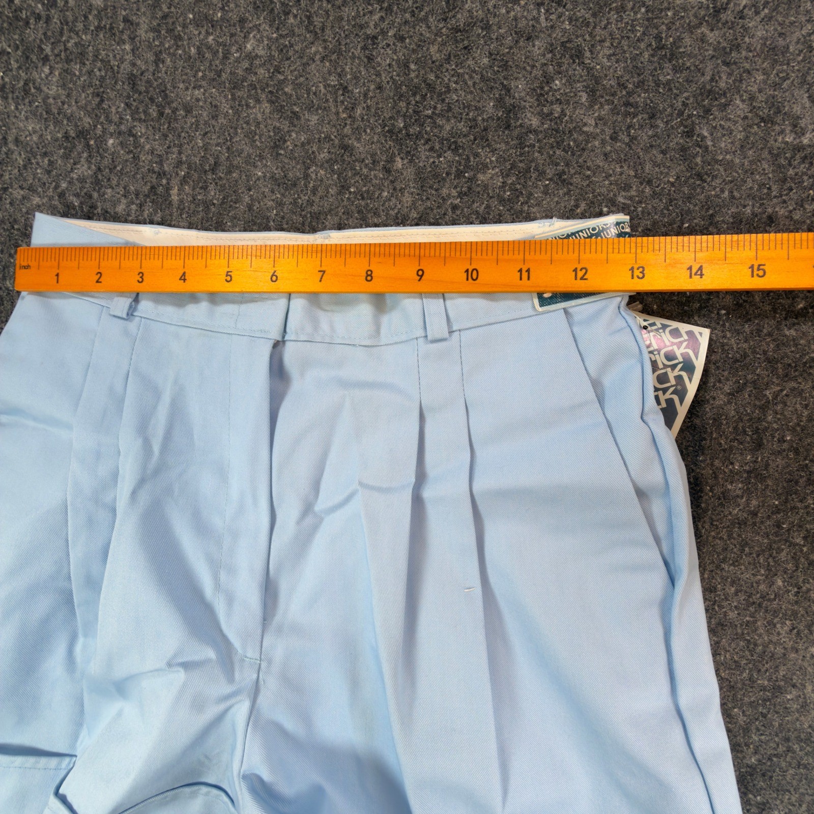 Maverick Juniors 9 Powder Blue Vintage Pleated Cuffed Shorts NOS