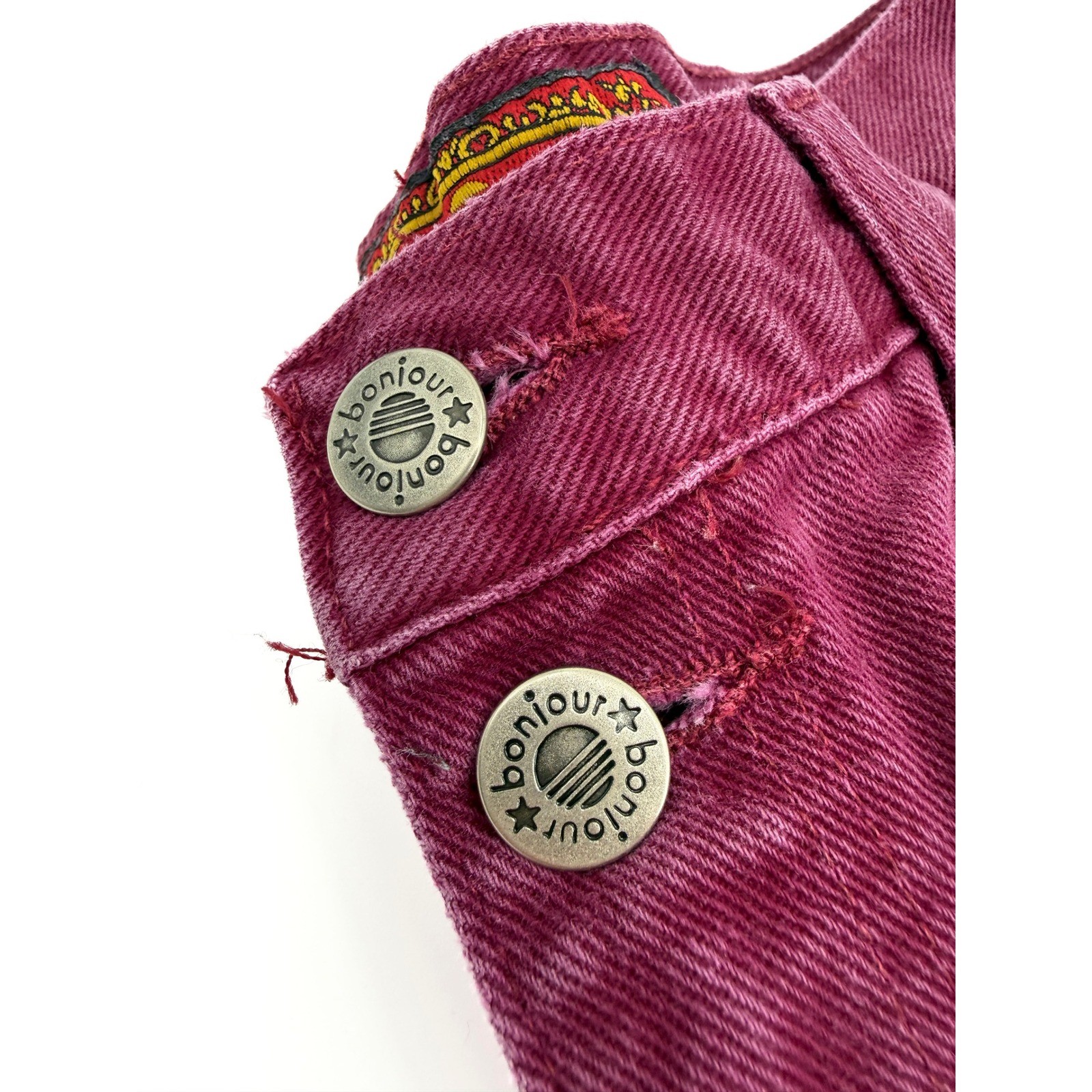Bonjour Jeans Pants Women 12 Burgundy High Rise Tapered Leg Vintage 90s Denim