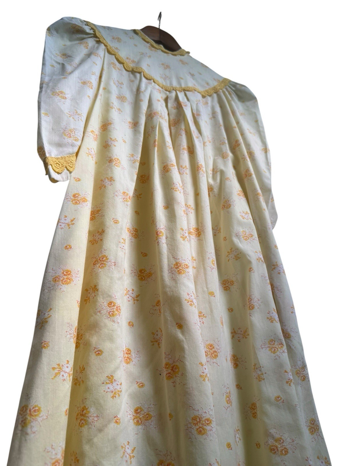 Vintage Carol and Mary Honolulu Dress Yellow 1970s Prairie Puff Sleeve Maxi