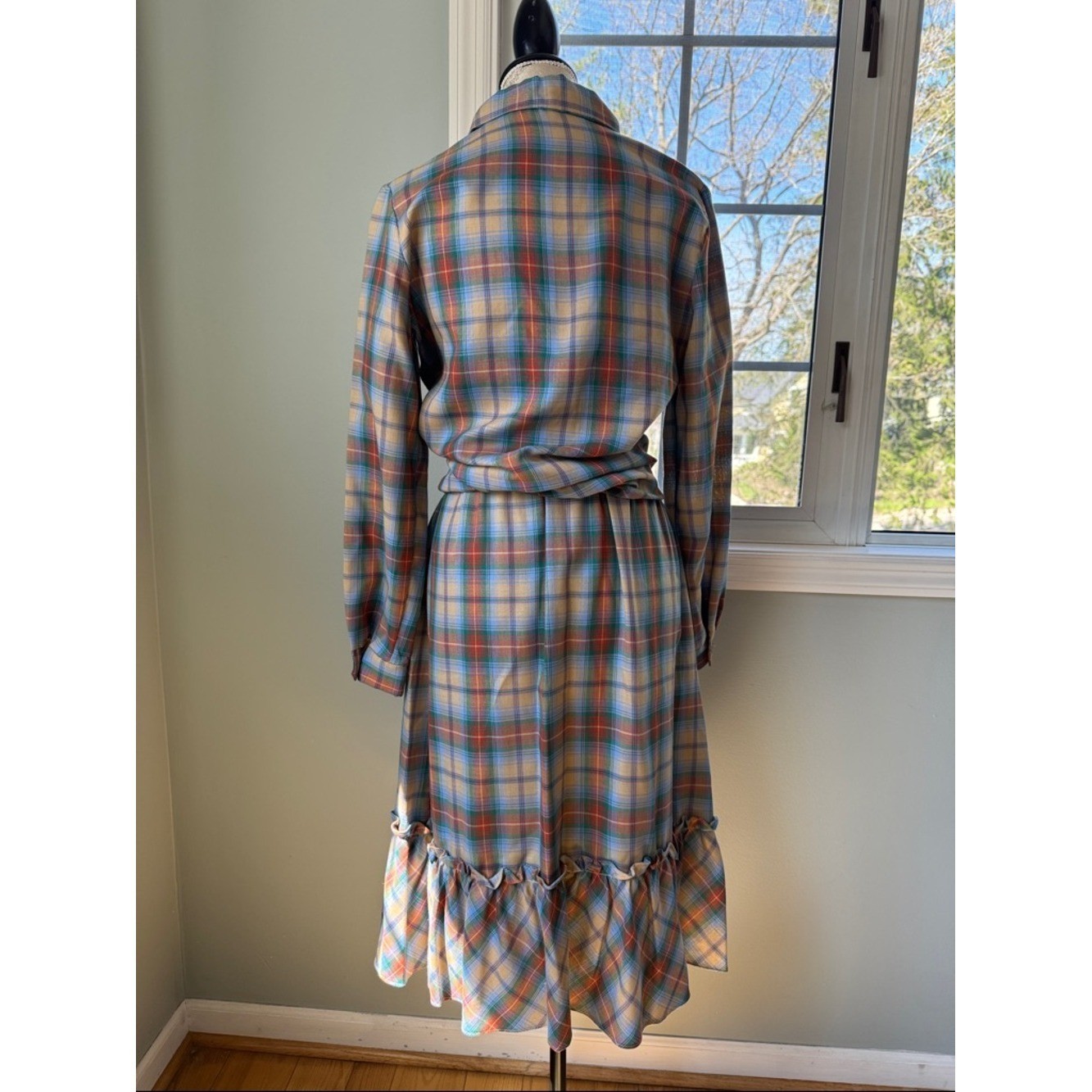 Sears vintage western flannel plaid shirt and midi skirt set EVC size Small