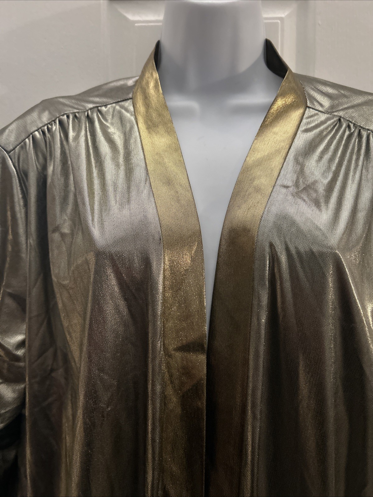 NWT VINTAGE 80s JOANNA PLUS Jacket Open Gold Pewter Lightweight RARE 20W NEW
