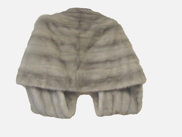 Vintage 50’s Cerulean Mink Fur Convertible Cape Stole Silver Gray Nice!