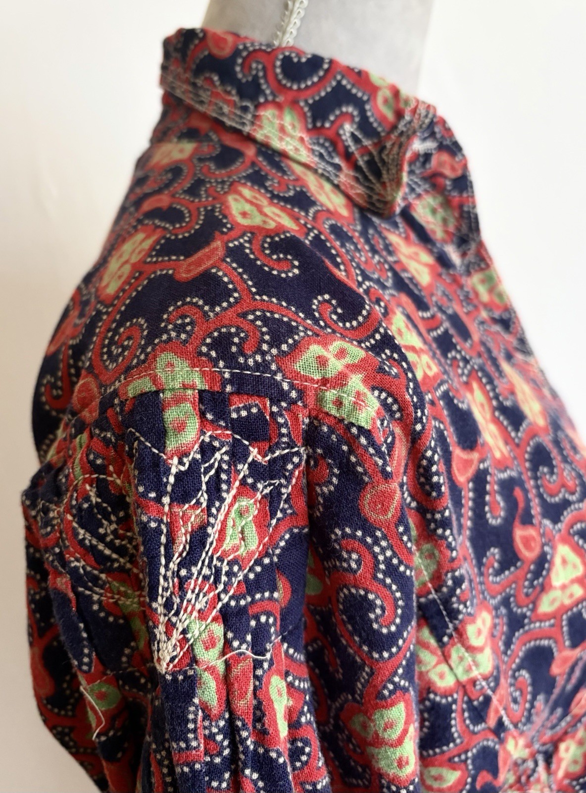 Vintage 70s Boho Hippie Retro Bohemian Afghan Style Colorful Dress Sz SM