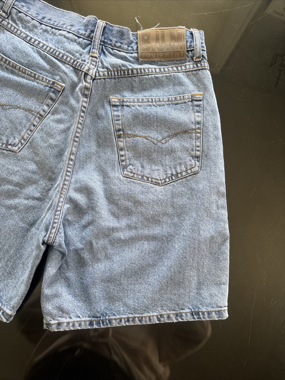 90s Moms Jean Shorts Bum Equipment Juniors 11 Hong Kong Light Blue High Waisted