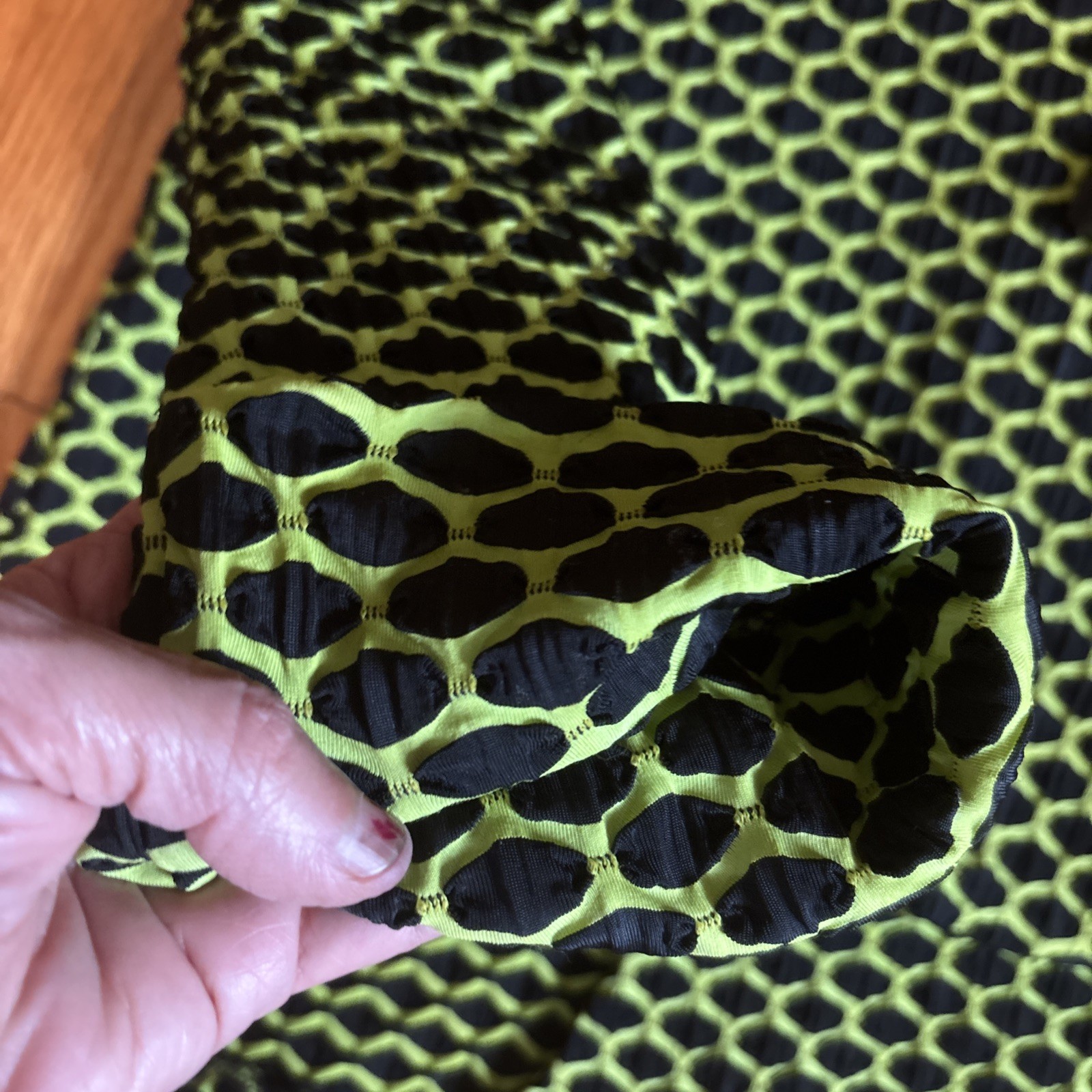 Y2K Joseph Ribkoff Stretch Lime Green Black Toggle Button Swing Blazer Jacket 14