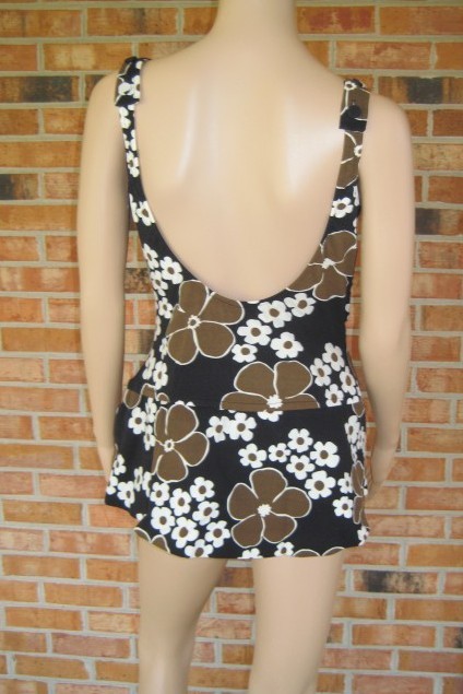 Vtg ROXANNE SuPeR MOD HiPPiE DaiSy FLoRaL FLoWeR 1pc Swim BATHING Suit 16/38C