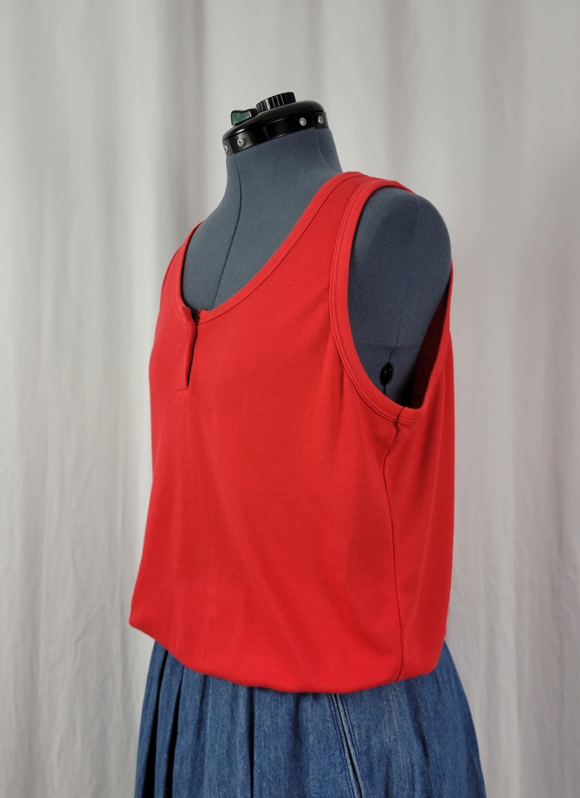 Vintage Objectives Red Knit Sleeveless Top w Waistband Size 40