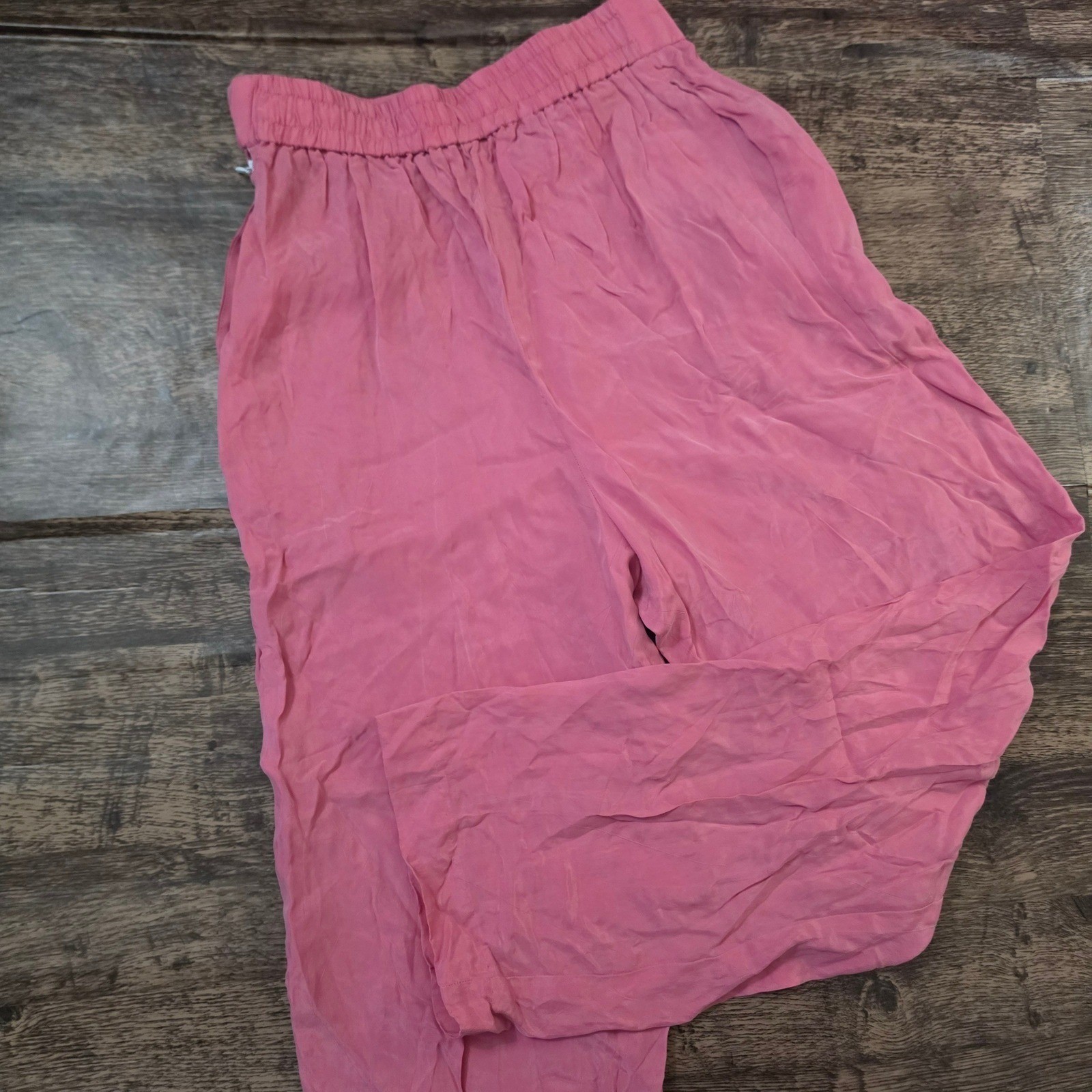 JO HARDIN Tapered Pants 25 small Pink Vintage High Waisted Smocked Elastic Waist