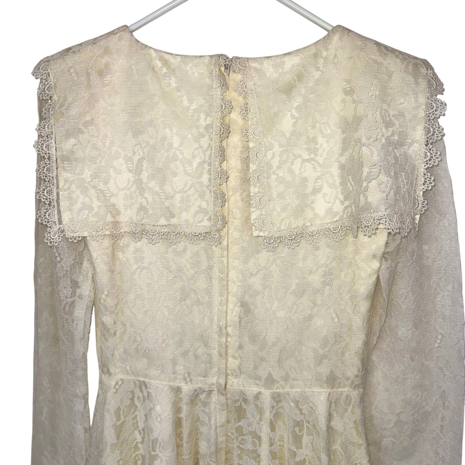 Vintage 70s Gunne Sax Prairie Lace Dress Ivory Victorian Revival Cottagecore