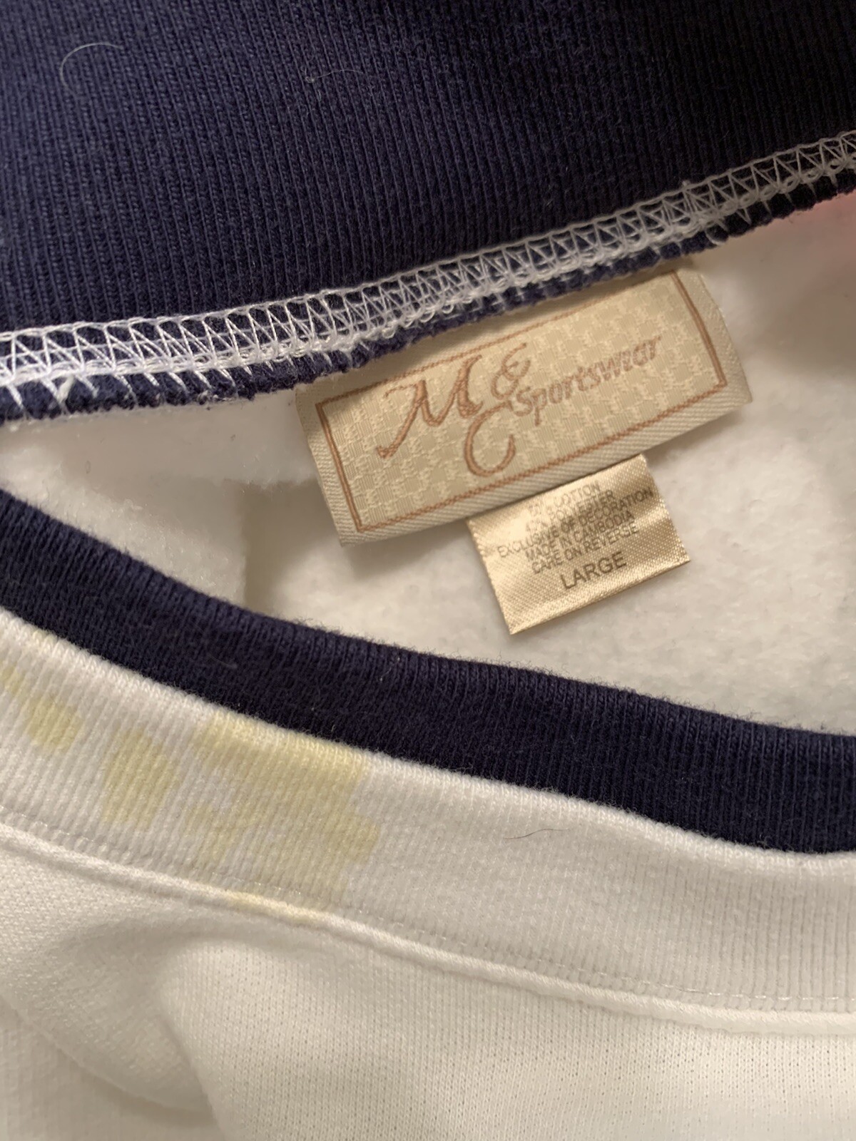 VINTAGE 80S GRANNYCORE SOFT GIRL COTTAGECORE SWEATSHIRT PET DOG WHITE LARGE