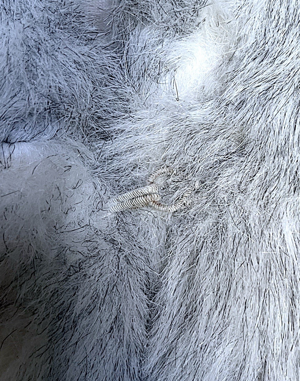 1970’s Grey & White Faux Fur Wiman Oversized Overcoat Plus Size