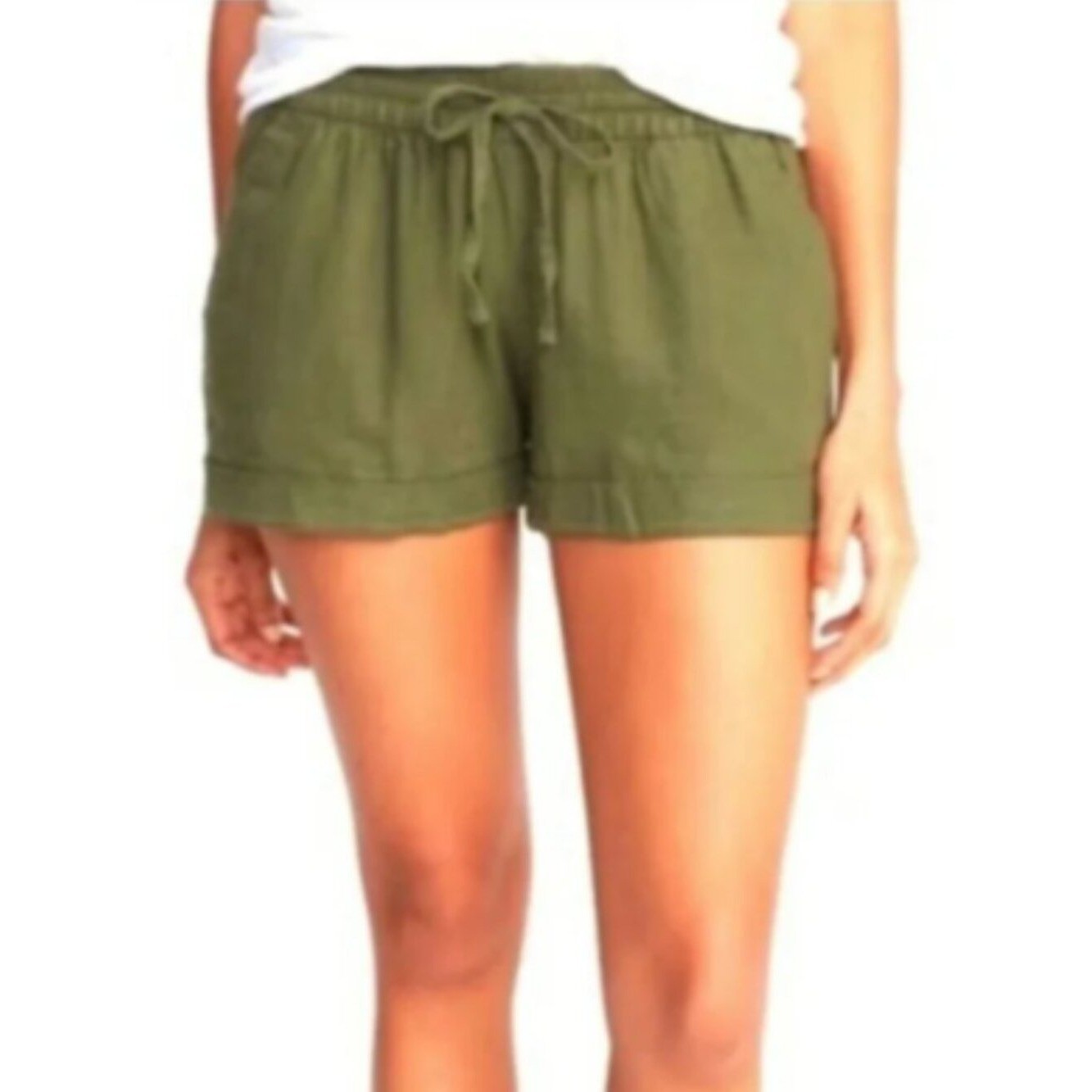 Old Navy Women’s Size Medium High Rise Linen Short Hunter Pines Green Utility