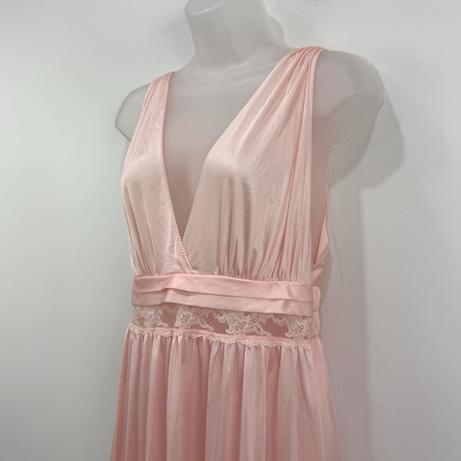 VTG Gilead Nightgown M Pink Maxi Victorian Babydoll Coquette Dainty USA Made