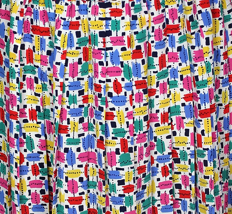 1980s Vintage Liz Roberts Shirtdress Secretary Dress New Wave Geometric Print 8