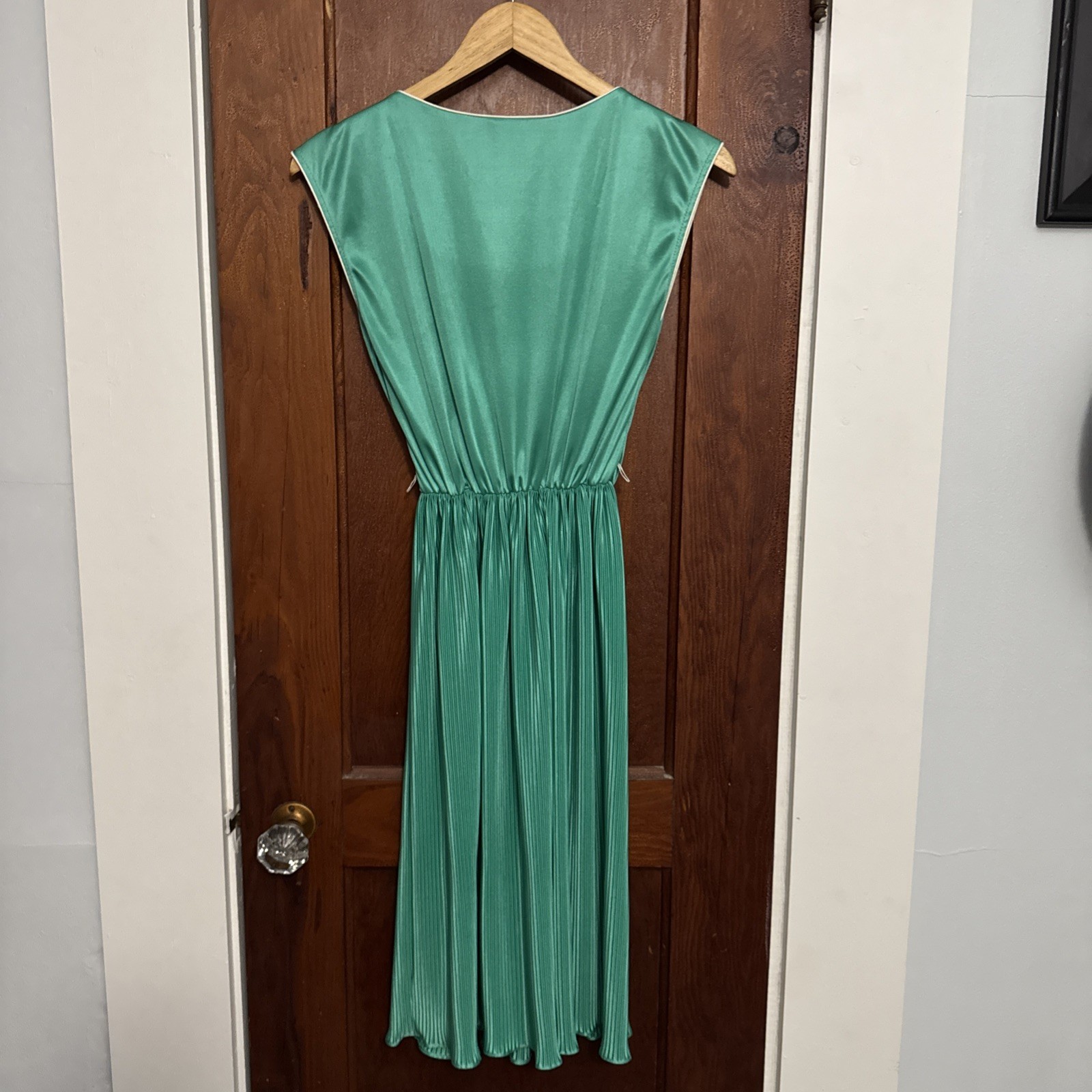 Vintage 70’s 80s pbj Teal Dress Size 3 Pleats Retro Mod #0107