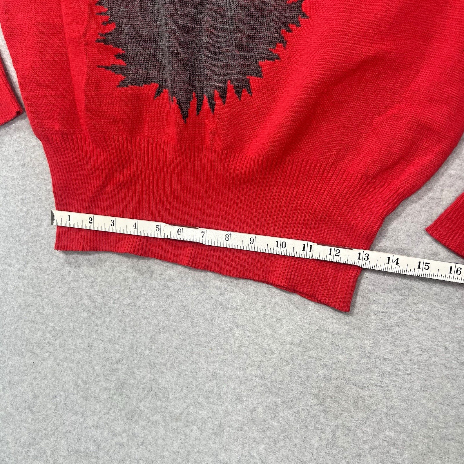 Vintage Balmoral pullover sweater Womens M wool blend dolman Red Gray H Kong 80s
