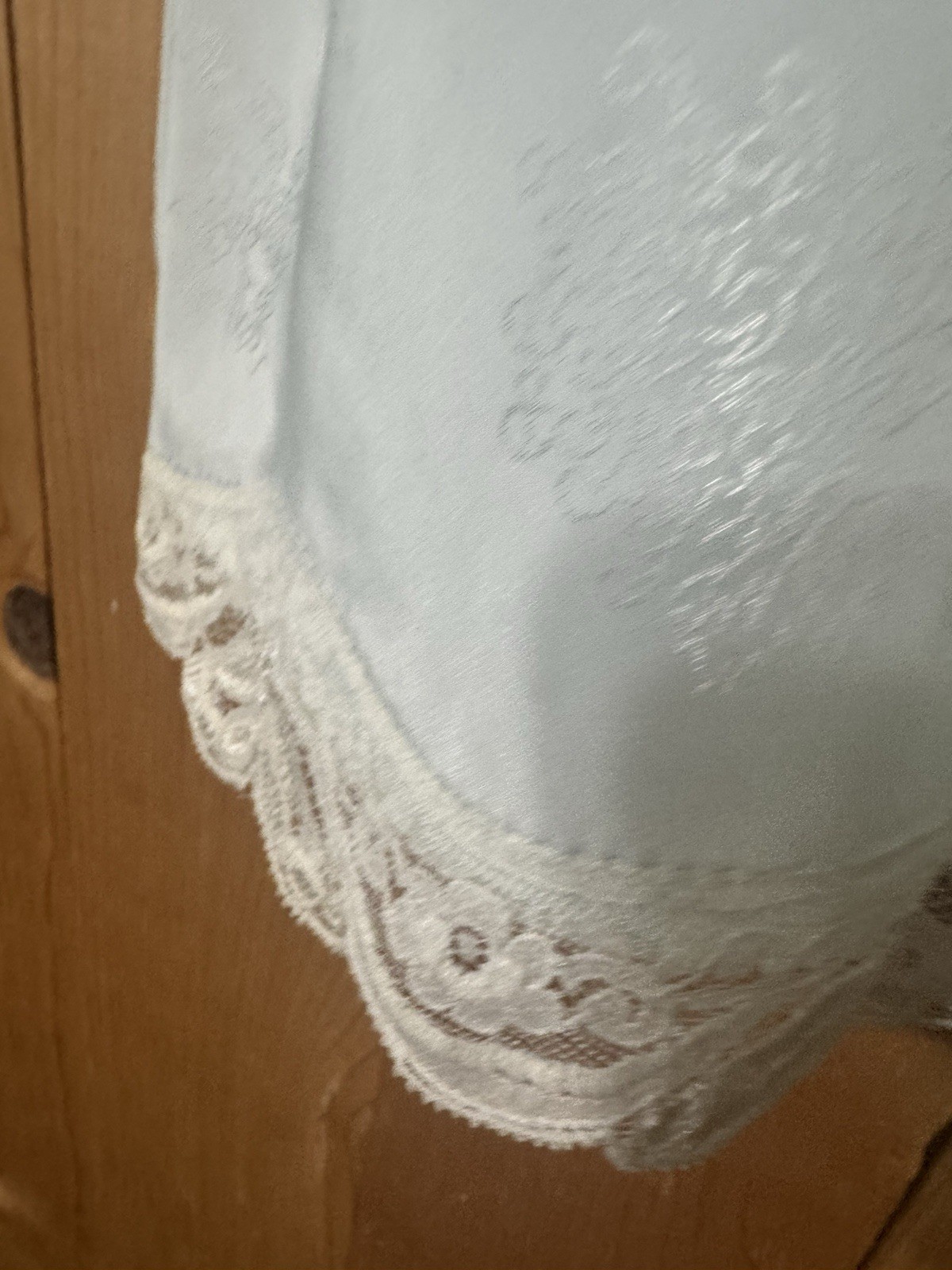 Vtg Farr West Sea Foam Green Embossed Glossy Satin Half Slip M L W-30-36” NWD