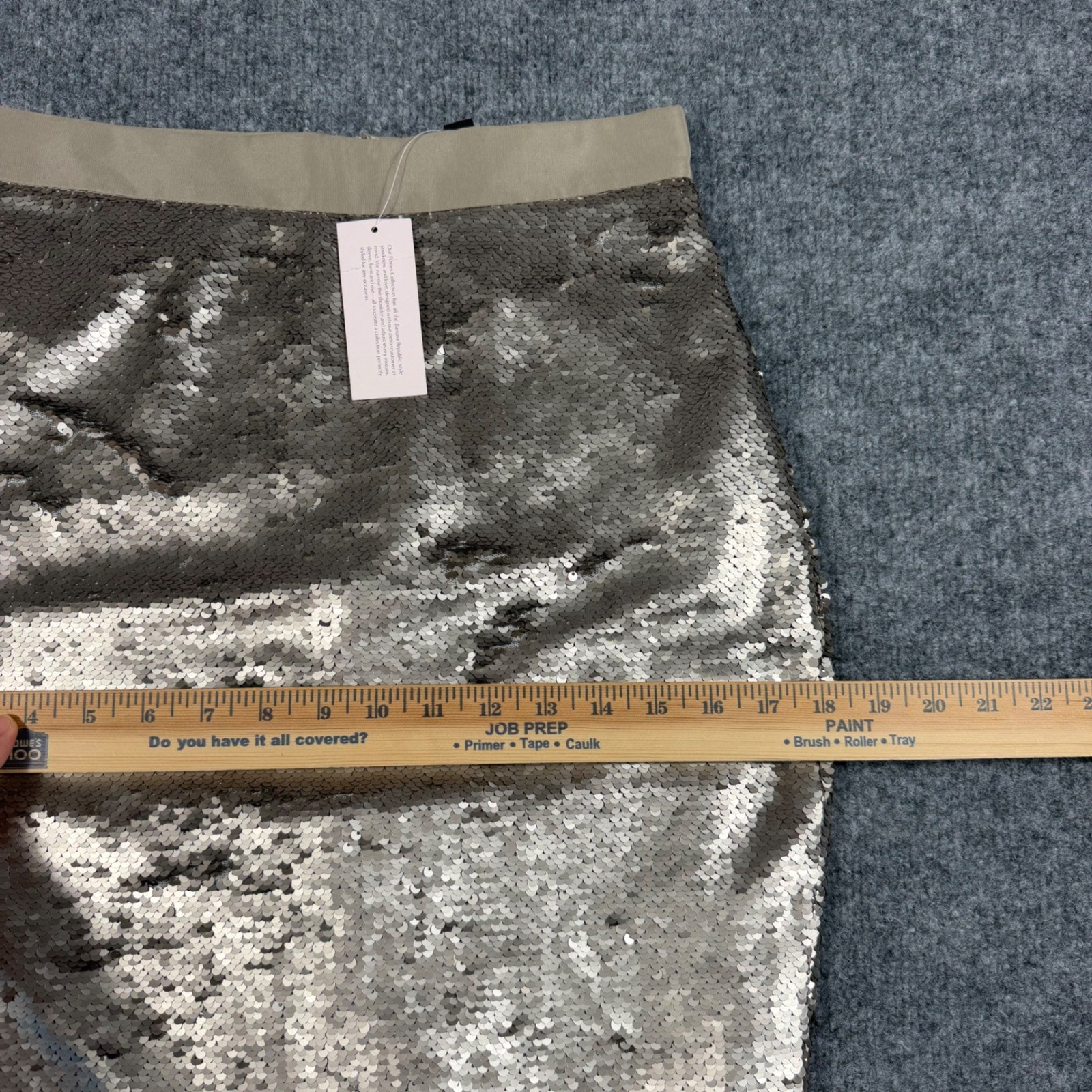 Banana Republic Womens Sequin Pencil Skirt 2 Petite Champagne Gold NWT