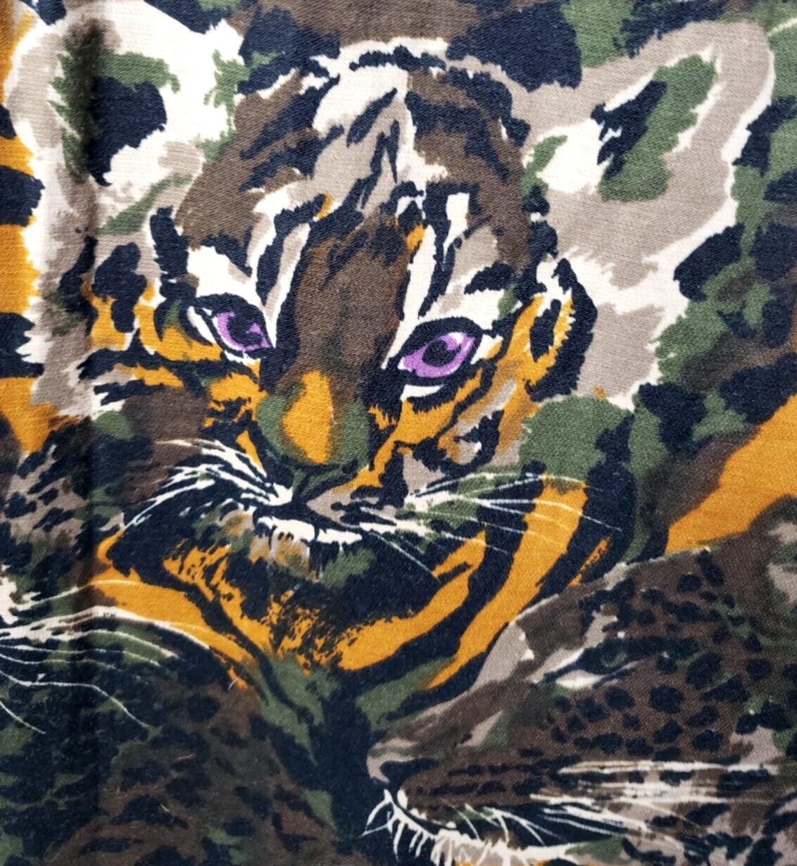 Vintage 70s Pinup Sheath Dress 7 Wiggle Tiger Jungle Camo Rockabilly Union USA