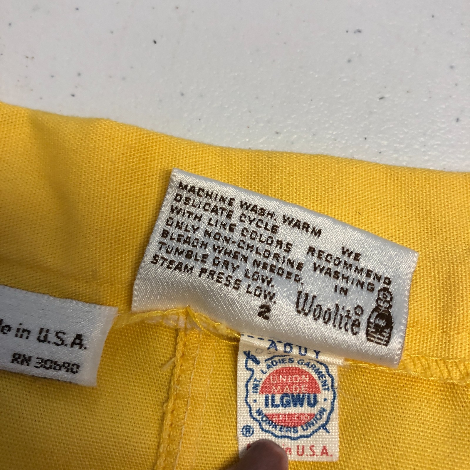 vtg 1970s Country Suburbans 2 pc Skirt Suit 12/14 Yellow Twill Kick Pleats USA